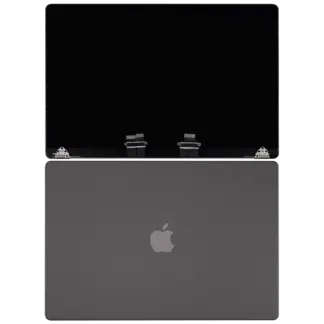 komplette LCD-Displayeinheit für MacBook Pro 16" A2991 (2023) (vormontiert Lid Angle Sensor Kabel) (ausgebautes Originalteil: Grade B) (Space Black)