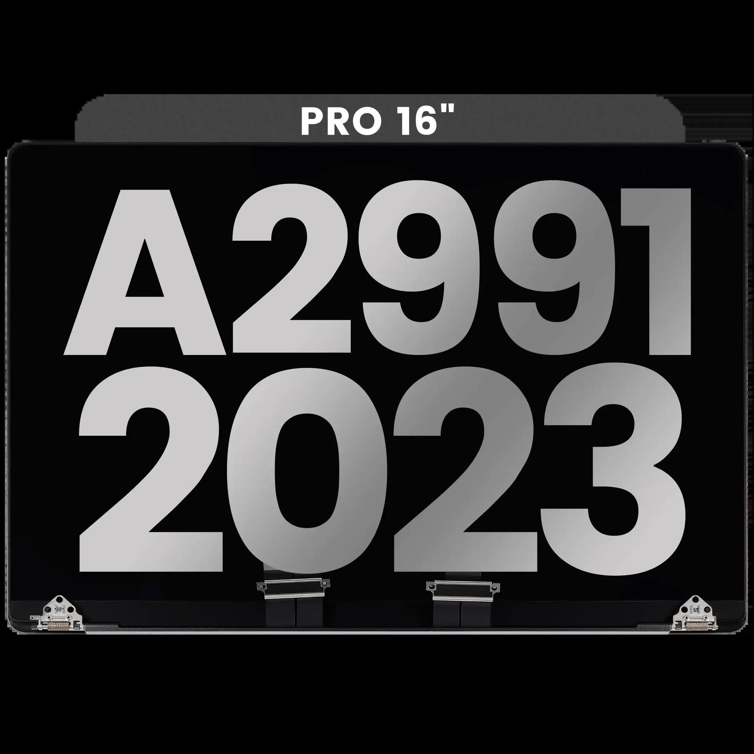 komplette LCD-Displayeinheit für MacBook Pro 16" A2991 (2023) (vormontiert Lid Angle Sensor Kabel) (ausgebautes Originalteil: Grade B) (Space Black) – Bild 2