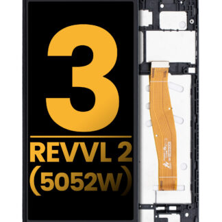 LCD Display mit Rahmen für T-Mobile Revvl 2 (5052W / 2019) (professionell aufgearbeitet) (Black (Schwarz))