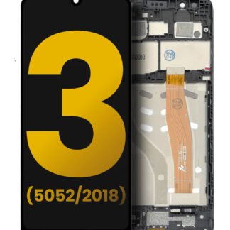 LCD Display mit Rahmen für Alcatel 3 (5052 / 2018) (professionell aufgearbeitet) (Black (Schwarz))