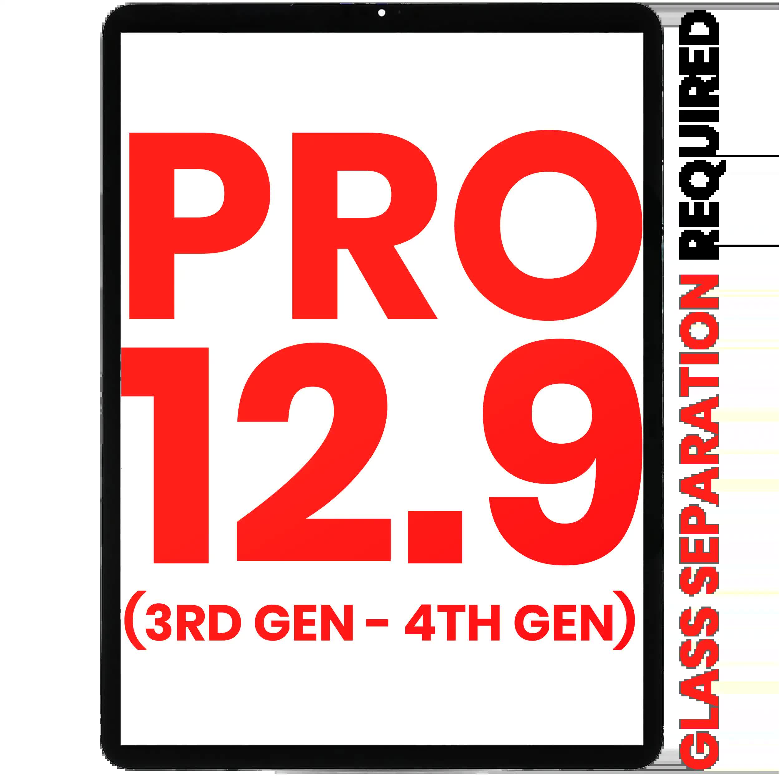 Touchscreen-Digitizer für iPad Pro 12.9" 3. Gen (2018) / 12.9" 4th Gen (2020) (OCA vormontiert & Glas Separation erforderlich) (Aftermarket Plus)