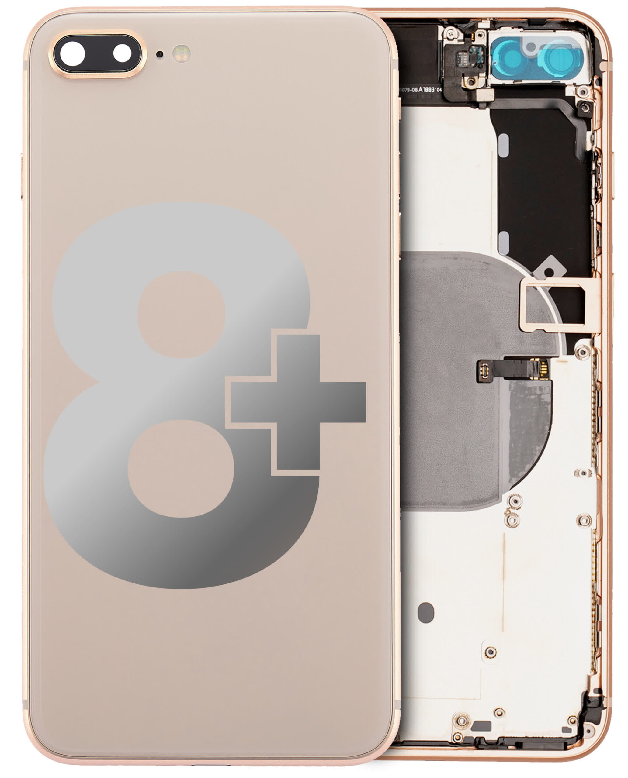 Rückgehäuse mit Kleinteilen vormontiert für iPhone 8 Plus (ausgebautes Originalteil: Grade C) (Gold)