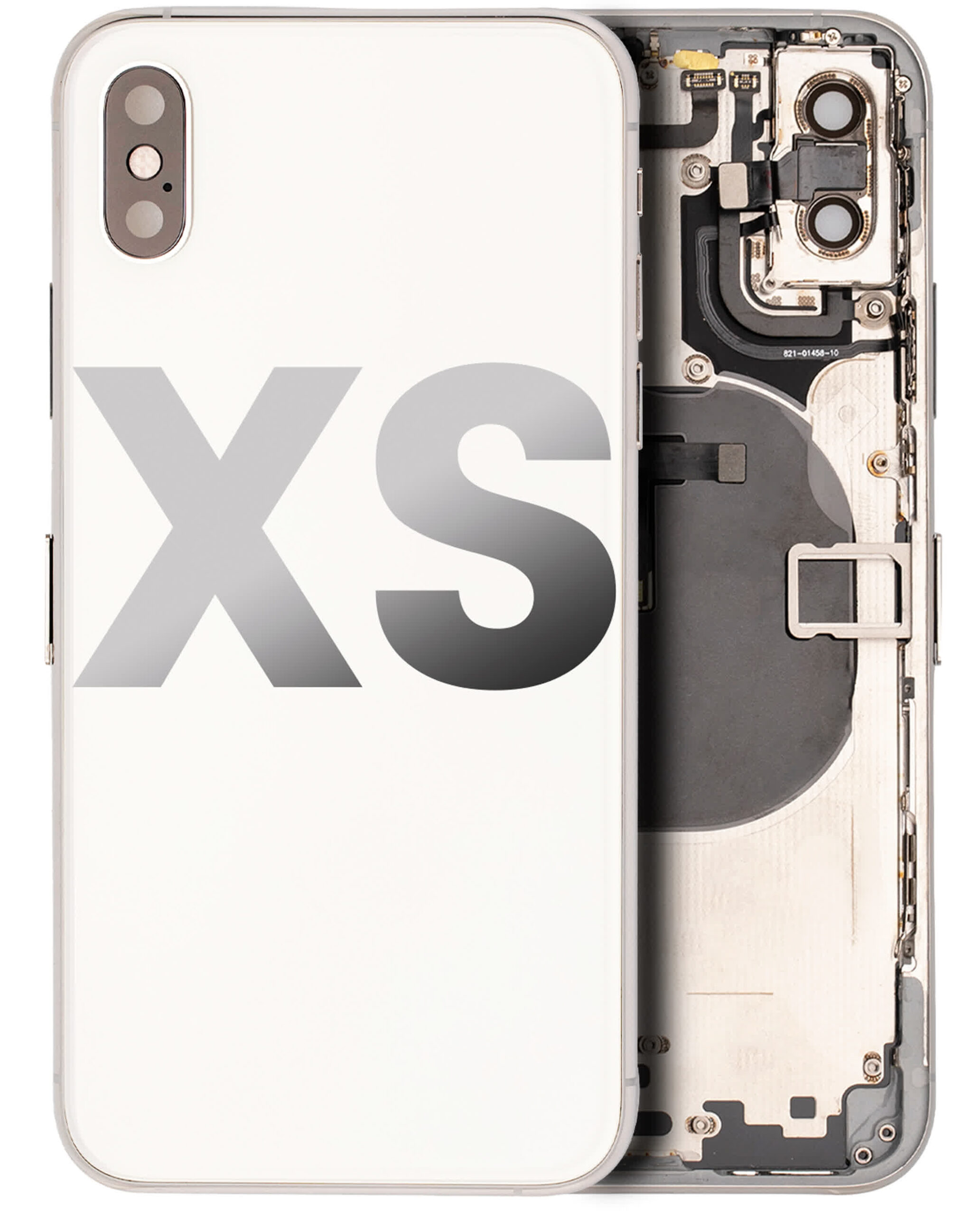 Rückgehäuse mit Kleinteilen vormontiert für iPhone XS (ausgebautes Originalteil: Grade B) (Silver (Silber))