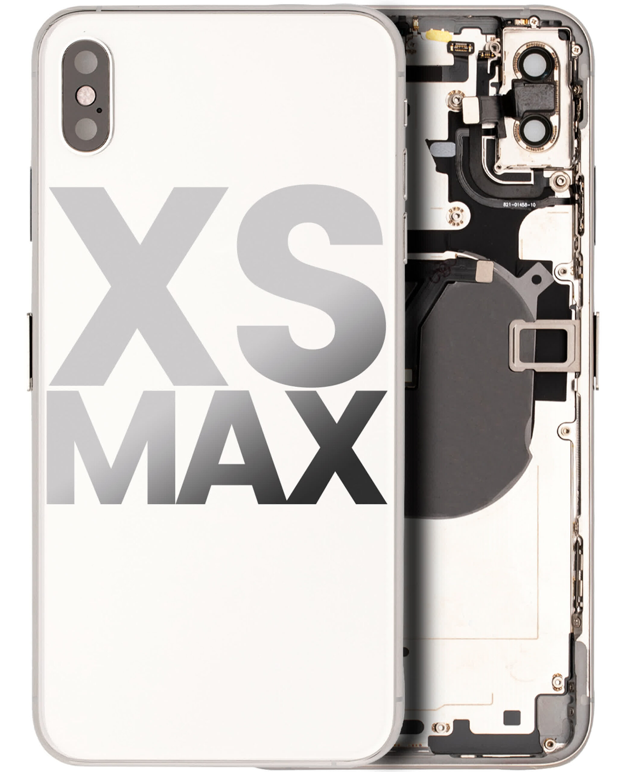 Rückgehäuse mit Kleinteilen vormontiert für iPhone XS Max (ausgebautes Originalteil: Grade B) (Silver (Silber))