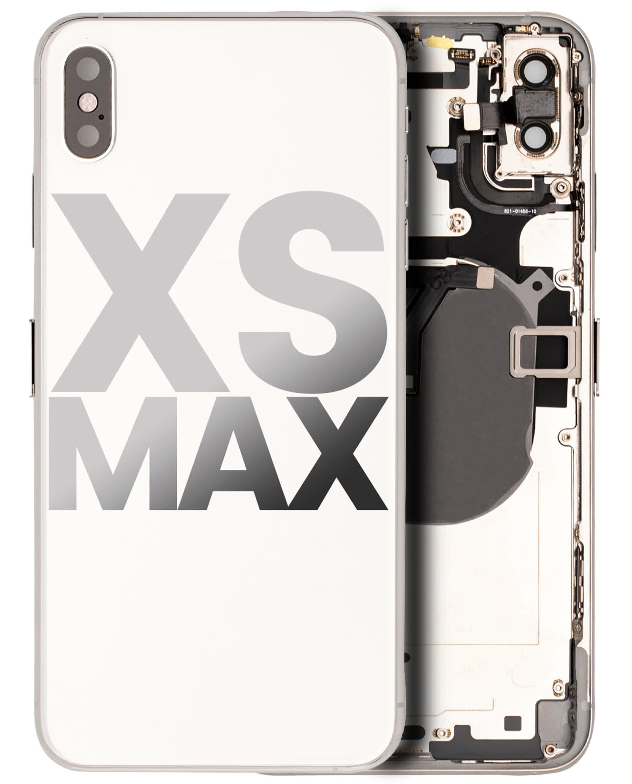 Rückgehäuse mit Kleinteilen vormontiert für iPhone XS Max (ausgebautes Originalteil: Grade C) (Silver (Silber))