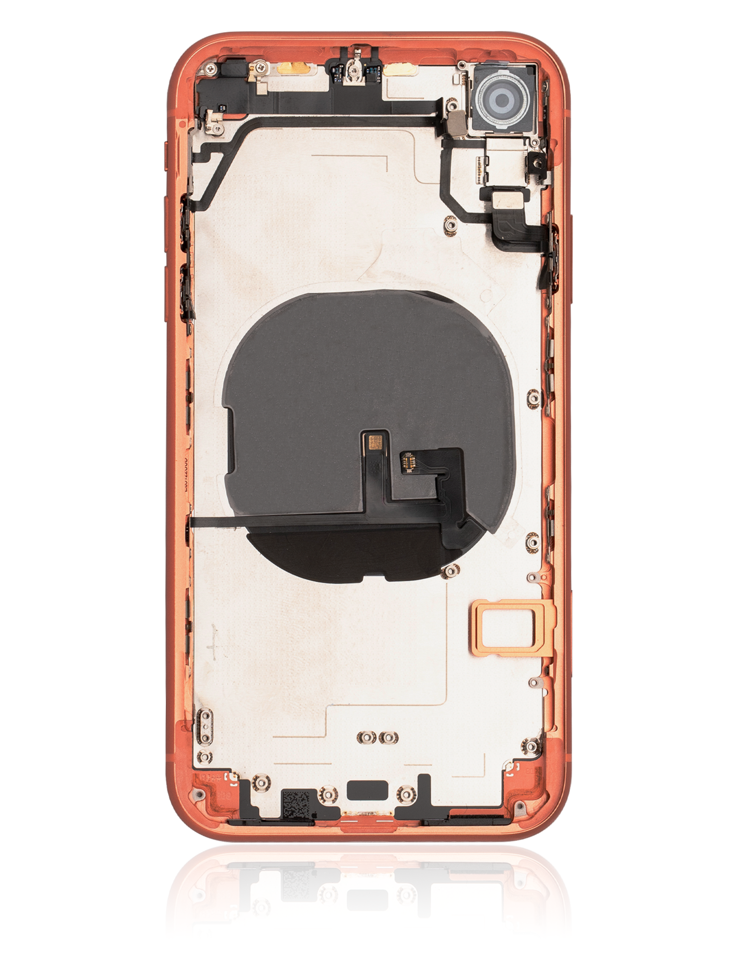 Rückgehäuse mit Kleinteilen vormontiert für iPhone XR (ausgebautes Originalteil: Grade C) (Coral) – Bild 3