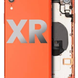 Rückgehäuse mit Kleinteilen vormontiert für iPhone XR (ausgebautes Originalteil: Grade C) (Coral)