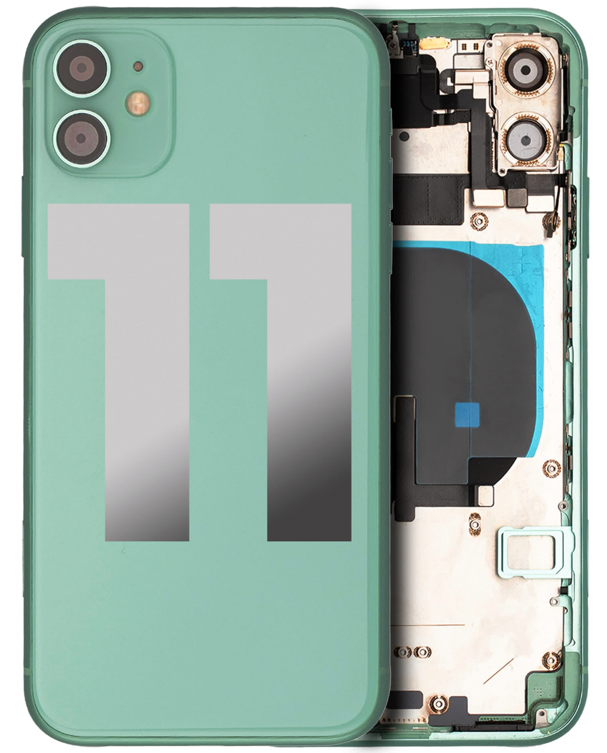 Rückgehäuse mit Kleinteilen vormontiert für iPhone 11 (ausgebautes Originalteil: Grade B) (Green (Grün))