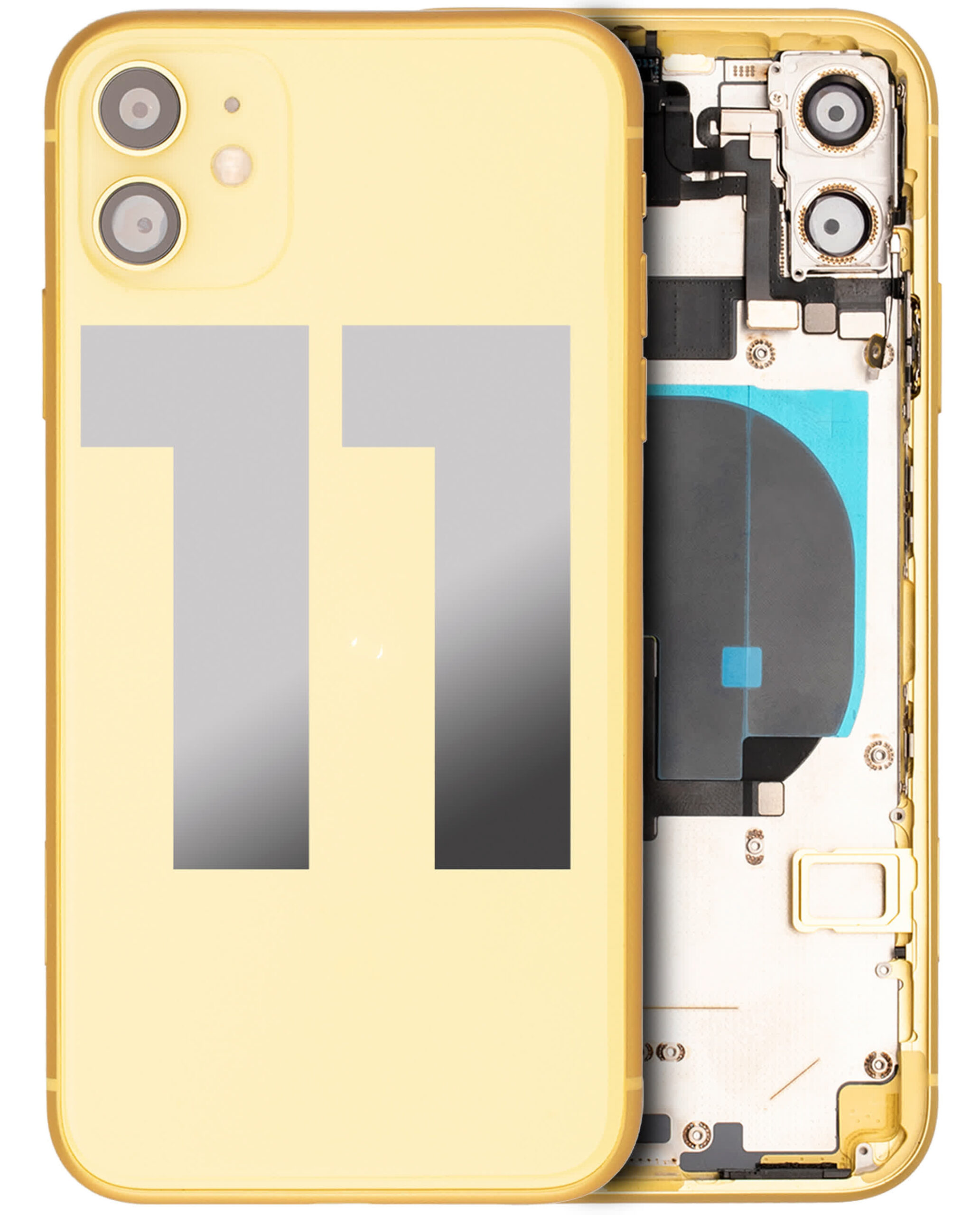 Rückgehäuse mit Kleinteilen vormontiert für iPhone 11 (ausgebautes Originalteil: Grade B) (Yellow)