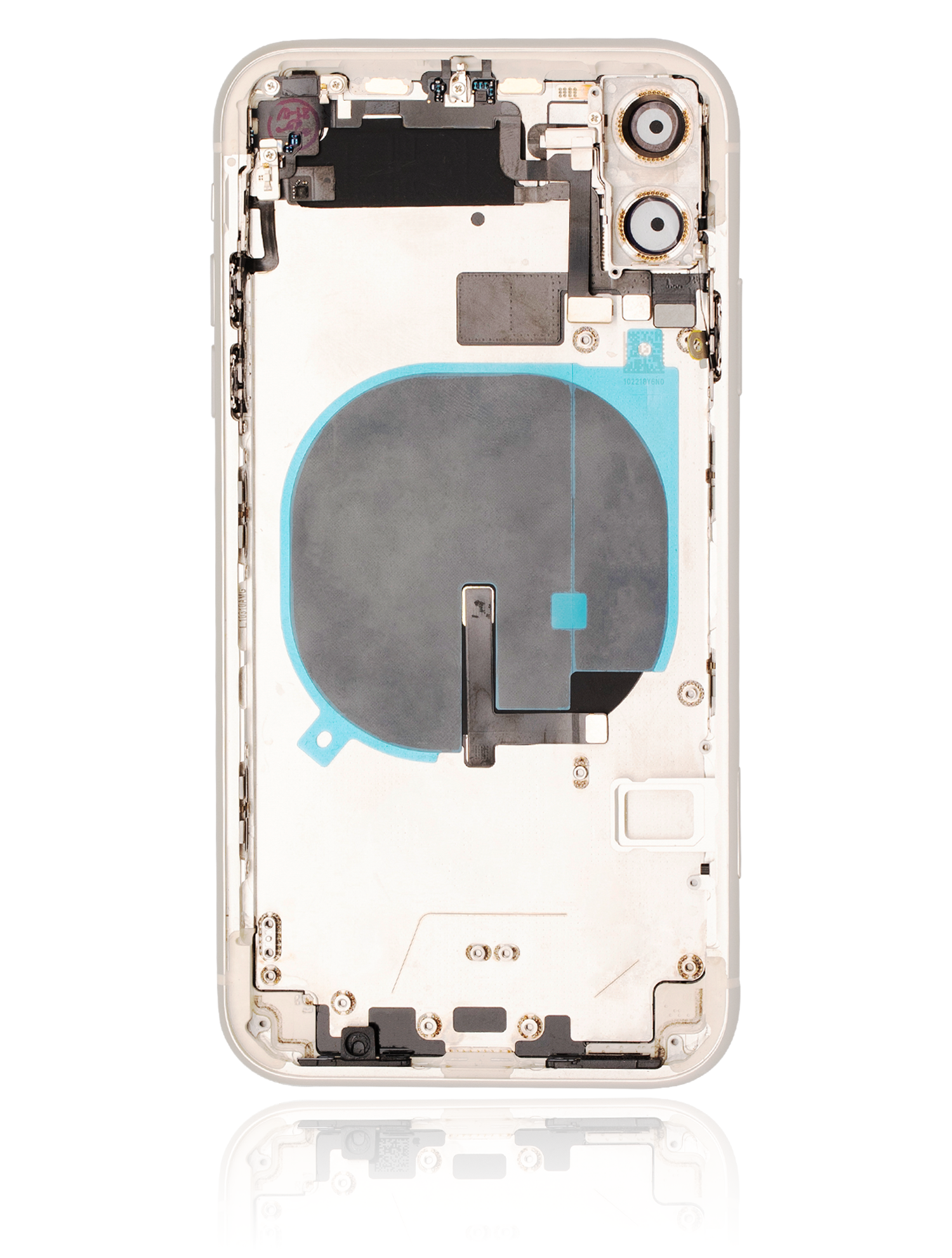 Rückgehäuse mit Kleinteilen vormontiert für iPhone 11 (ausgebautes Originalteil: Grade B) (White (Weiß)) – Bild 3