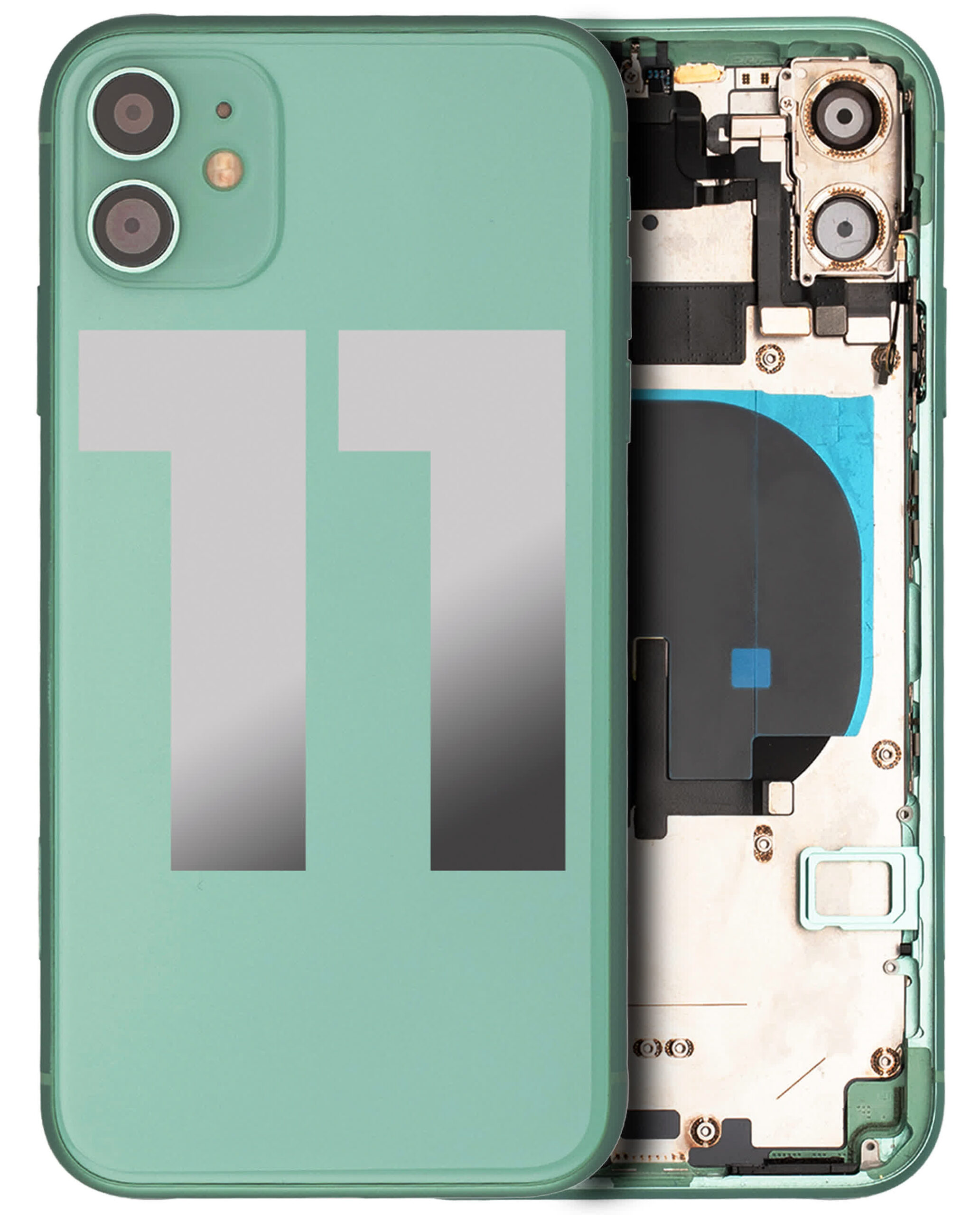 Rückgehäuse mit Kleinteilen vormontiert für iPhone 11 (ausgebautes Originalteil: Grade C) (Green (Grün))