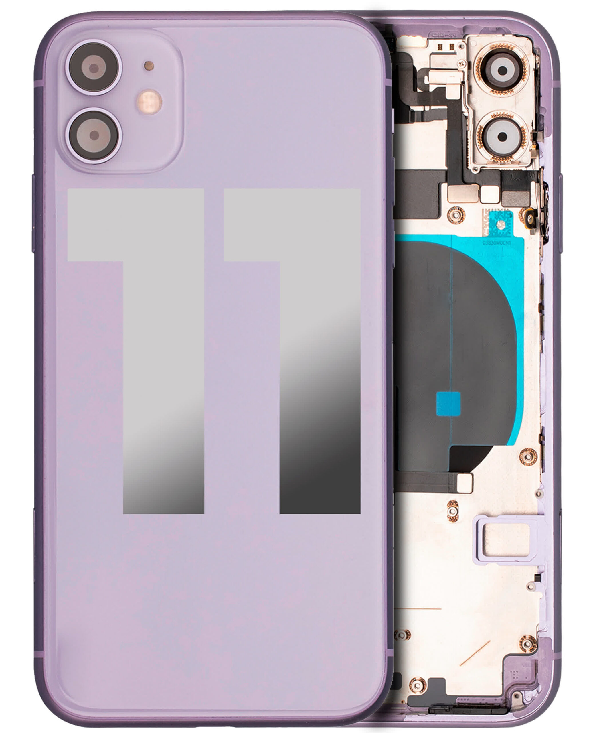 Rückgehäuse mit Kleinteilen vormontiert für iPhone 11 (ausgebautes Originalteil: Grade C) (Purple (Violett))
