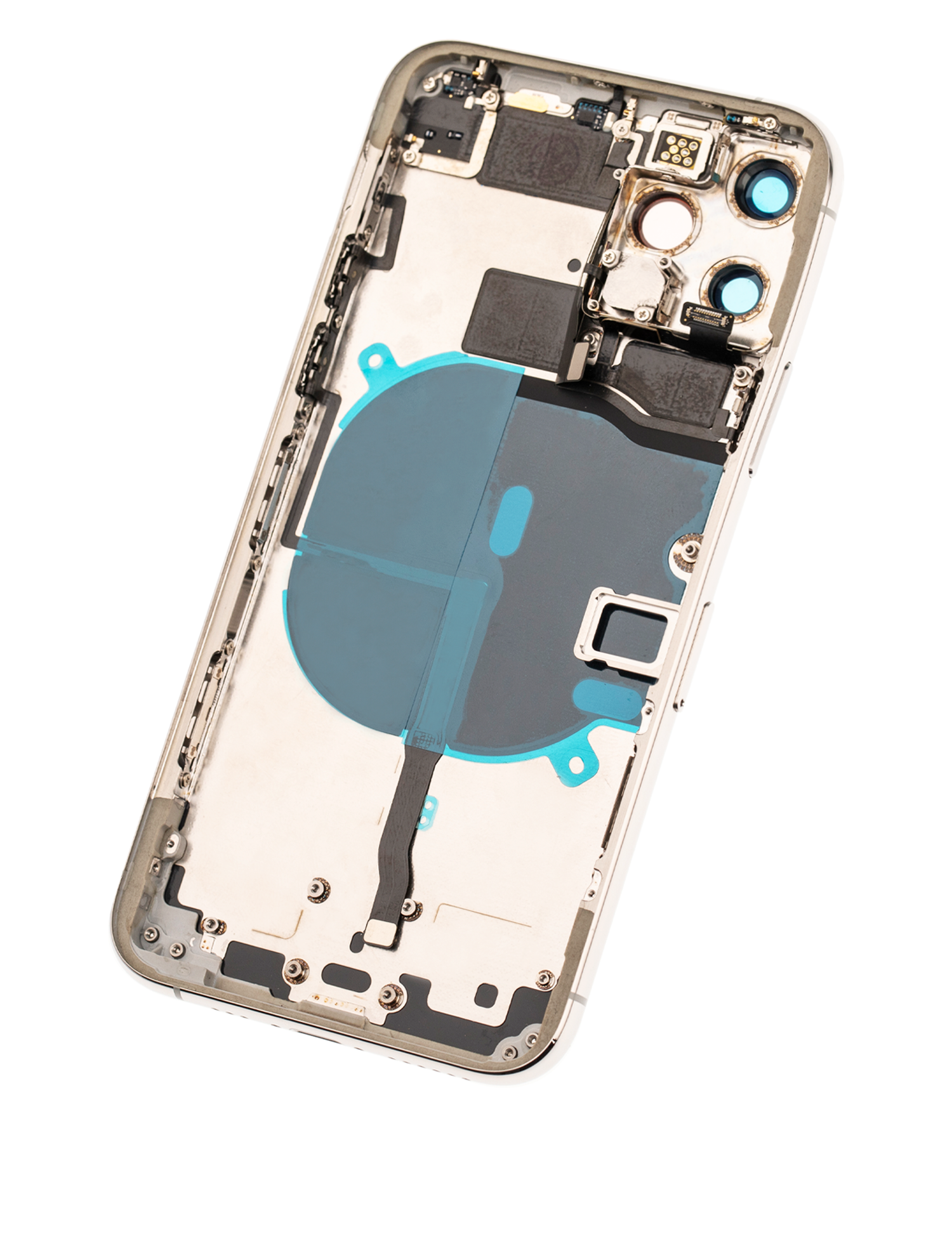 Rückgehäuse mit Kleinteilen vormontiert für iPhone 11 Pro (ausgebautes Originalteil: Grade B) (Silver (Silber)) – Bild 3