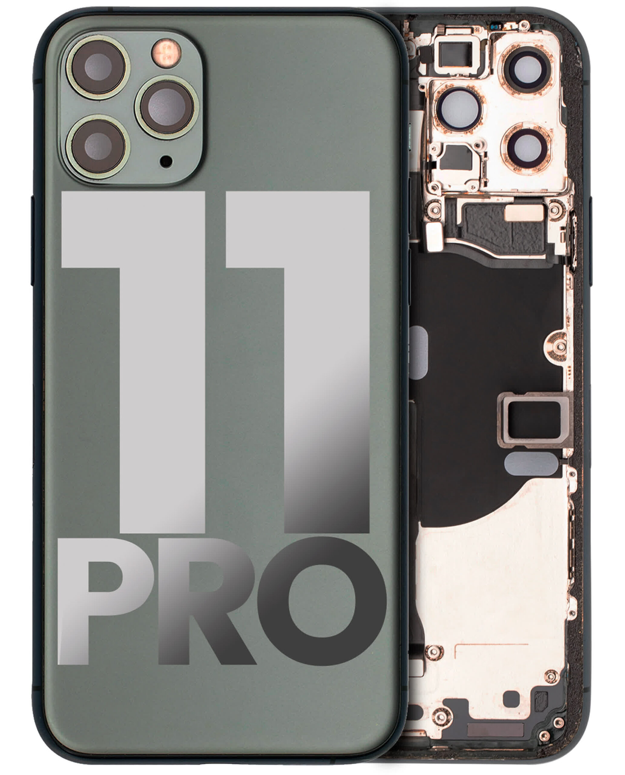 Rückgehäuse mit Kleinteilen vormontiert für iPhone 11 Pro (ausgebautes Originalteil: Grade B) (Midnight Green)