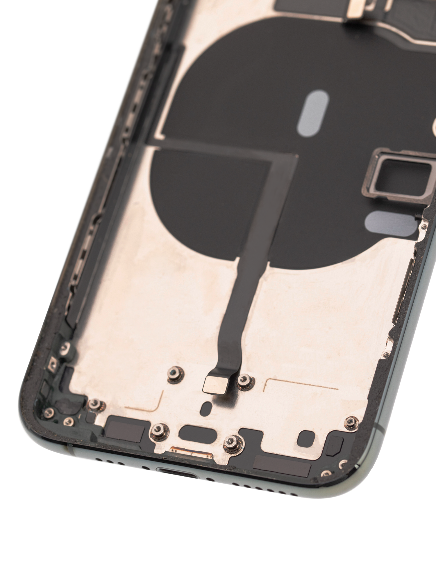 Rückgehäuse mit Kleinteilen vormontiert für iPhone 11 Pro (ausgebautes Originalteil: Grade C) (Matte Midnight Green) – Bild 4