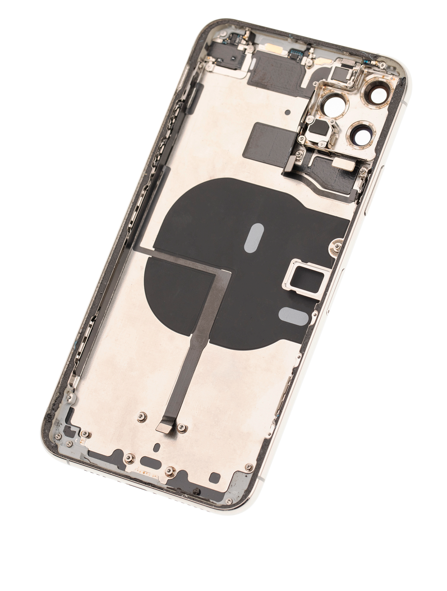 Rückgehäuse mit Kleinteilen vormontiert für iPhone 11 Pro Max (ausgebautes Originalteil: Grade B) (Silver (Silber)) – Bild 3