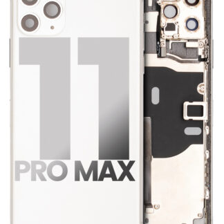 Rückgehäuse mit Kleinteilen vormontiert für iPhone 11 Pro Max (ausgebautes Originalteil: Grade B) (Silver (Silber))
