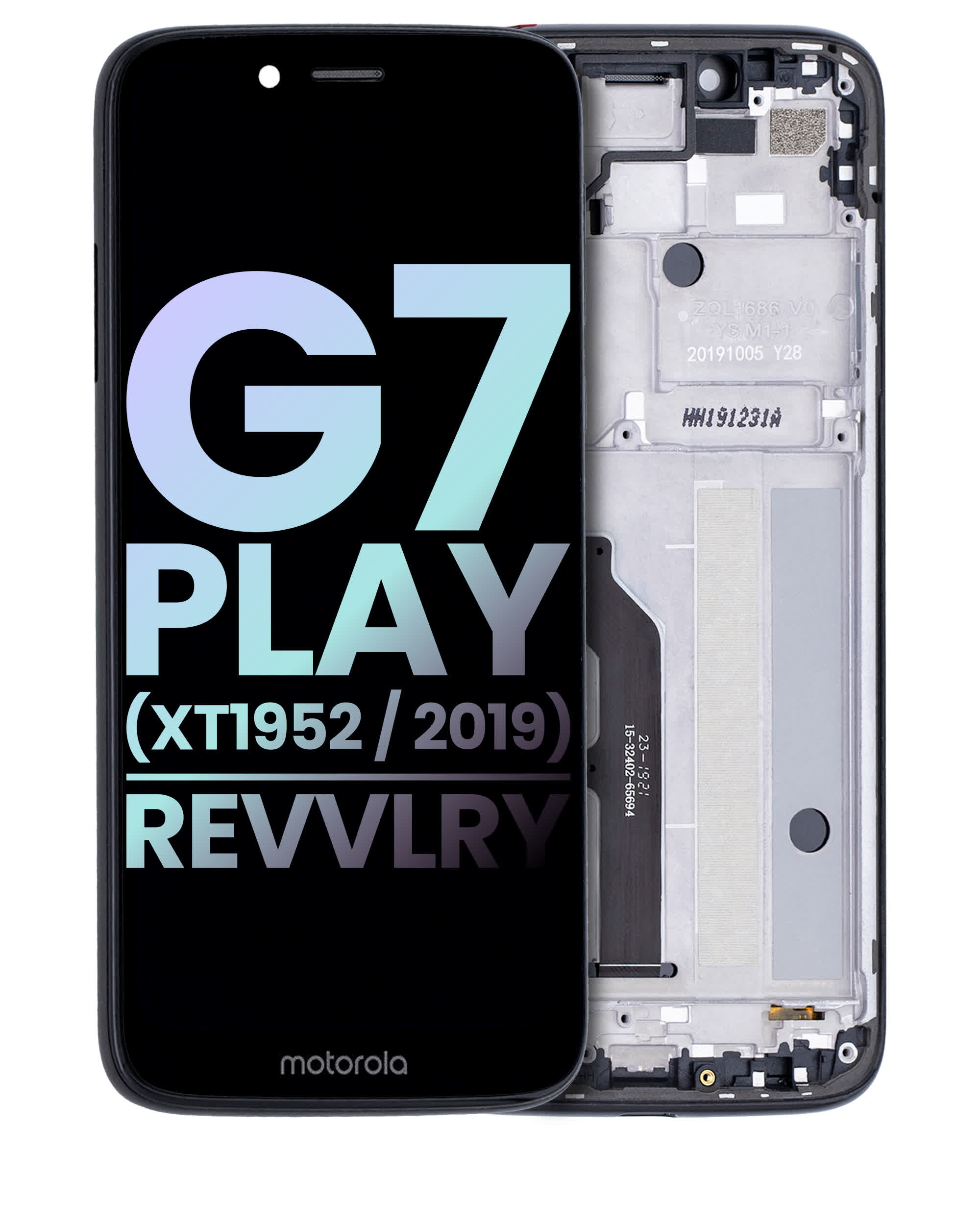 LCD Display mit Rahmen für Motorola Moto G7 Play (XT1952 / 2019) / T-Mobile Revvlry (Original) (Deep Indigo)