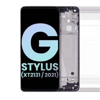 LCD Display mit Rahmen für Motorola Moto G Stylus 5G (XT2131 / 2021) (Original) (Cosmic Emerald)