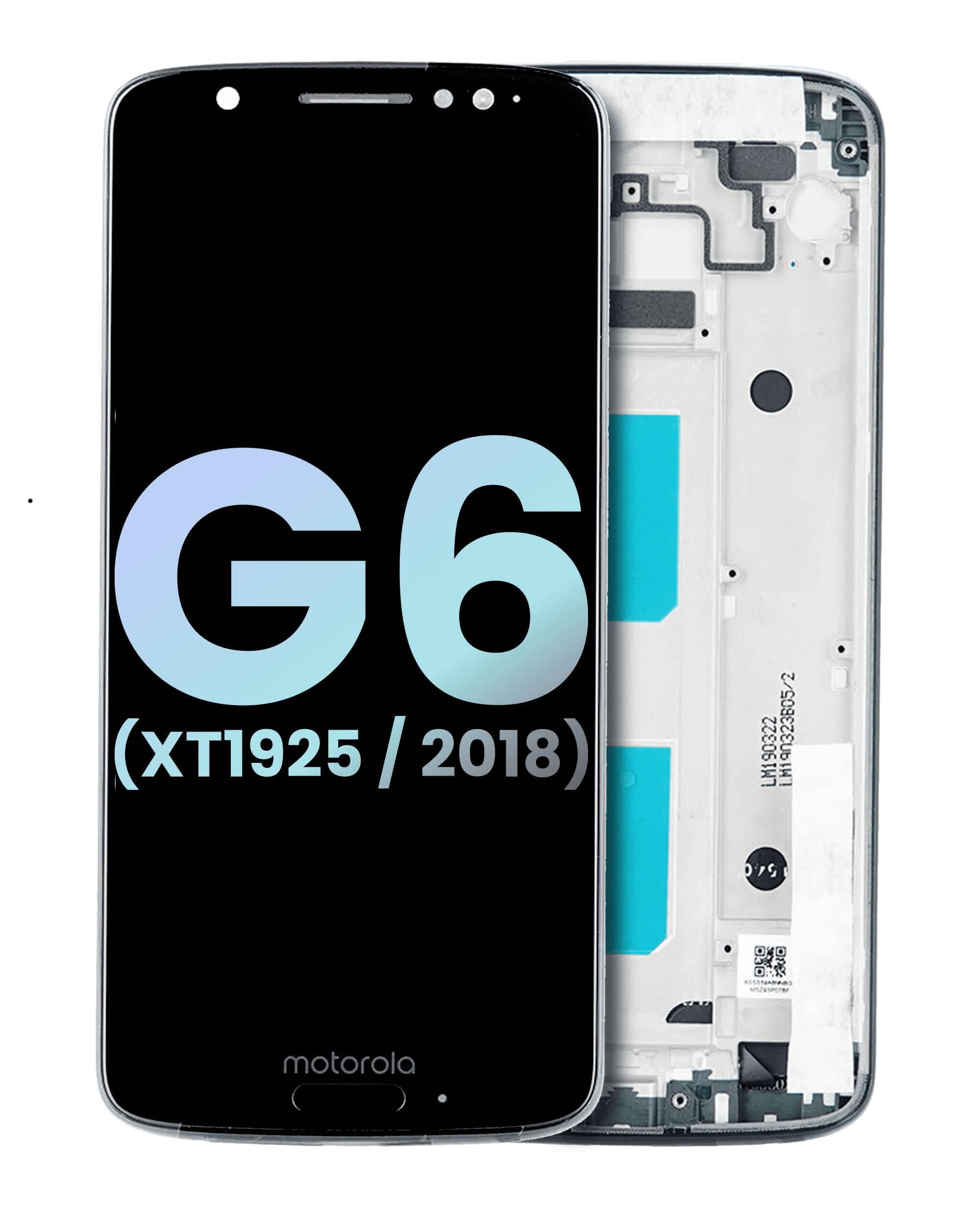 LCD Display mit Rahmen für Motorola Moto G6 (XT1925 / 2018) (Original) (Deep Indigo)