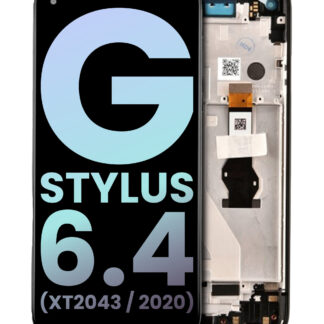 LCD Display mit Rahmen für Motorola Moto G Stylus 6.4" (XT2043 / 2020) (Original) (Mystic Indigo)