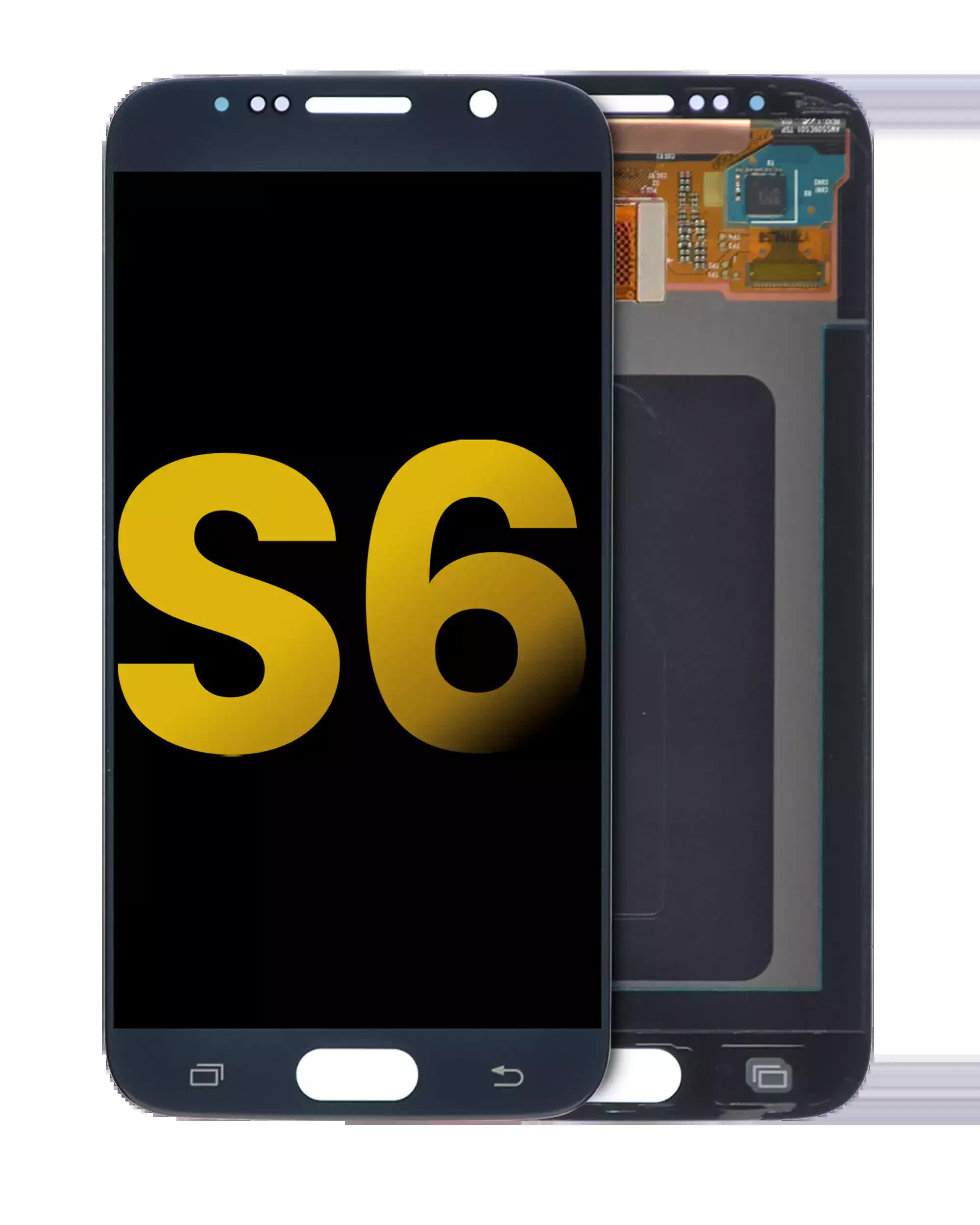 OLED Display ohne Rahmen für Samsung Galaxy S6 (professionell aufgearbeitet) (Black Sapphire (Schwarz))