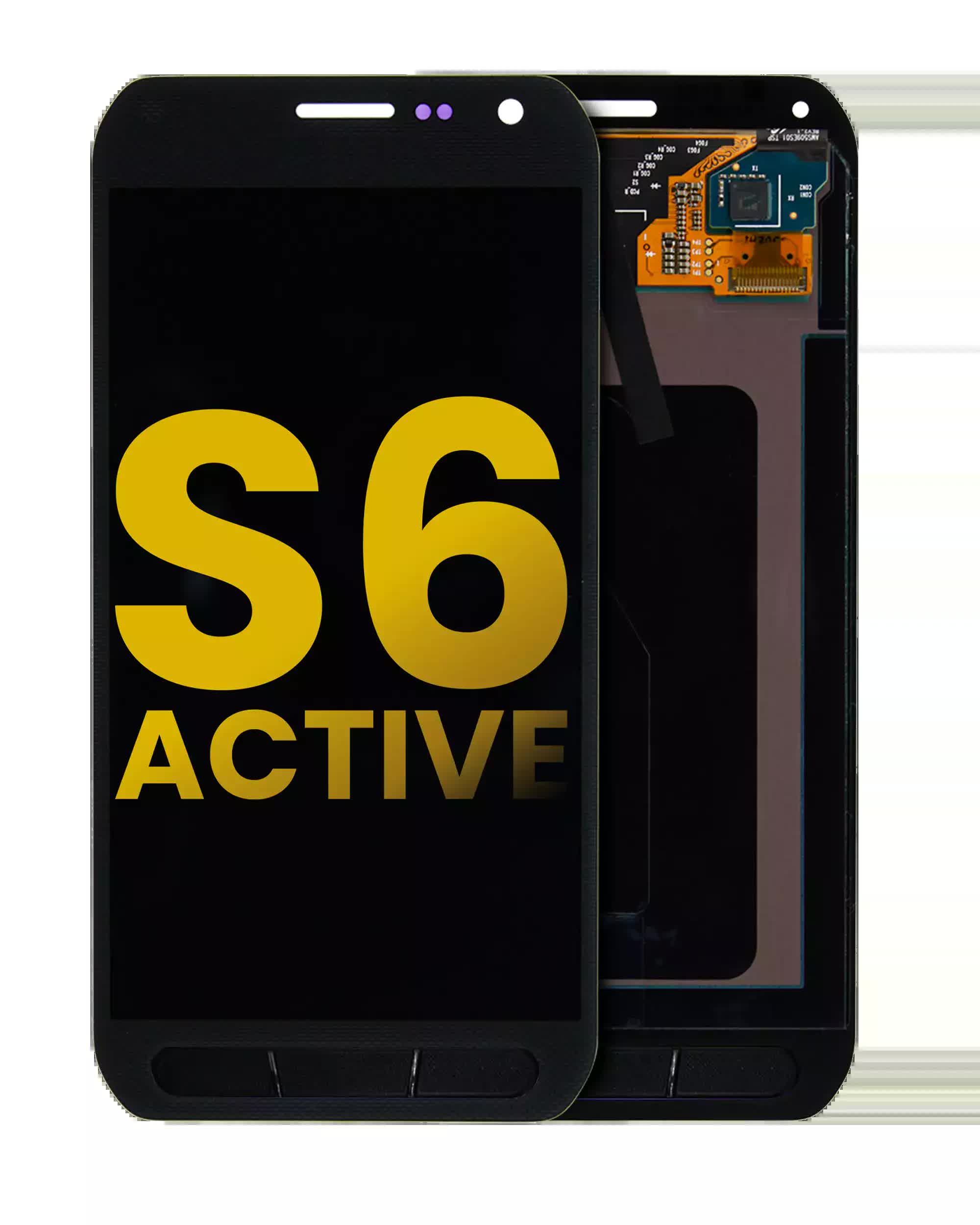 OLED Display ohne Rahmen für Samsung Galaxy S6 Active (professionell aufgearbeitet) (Gray (Grau))