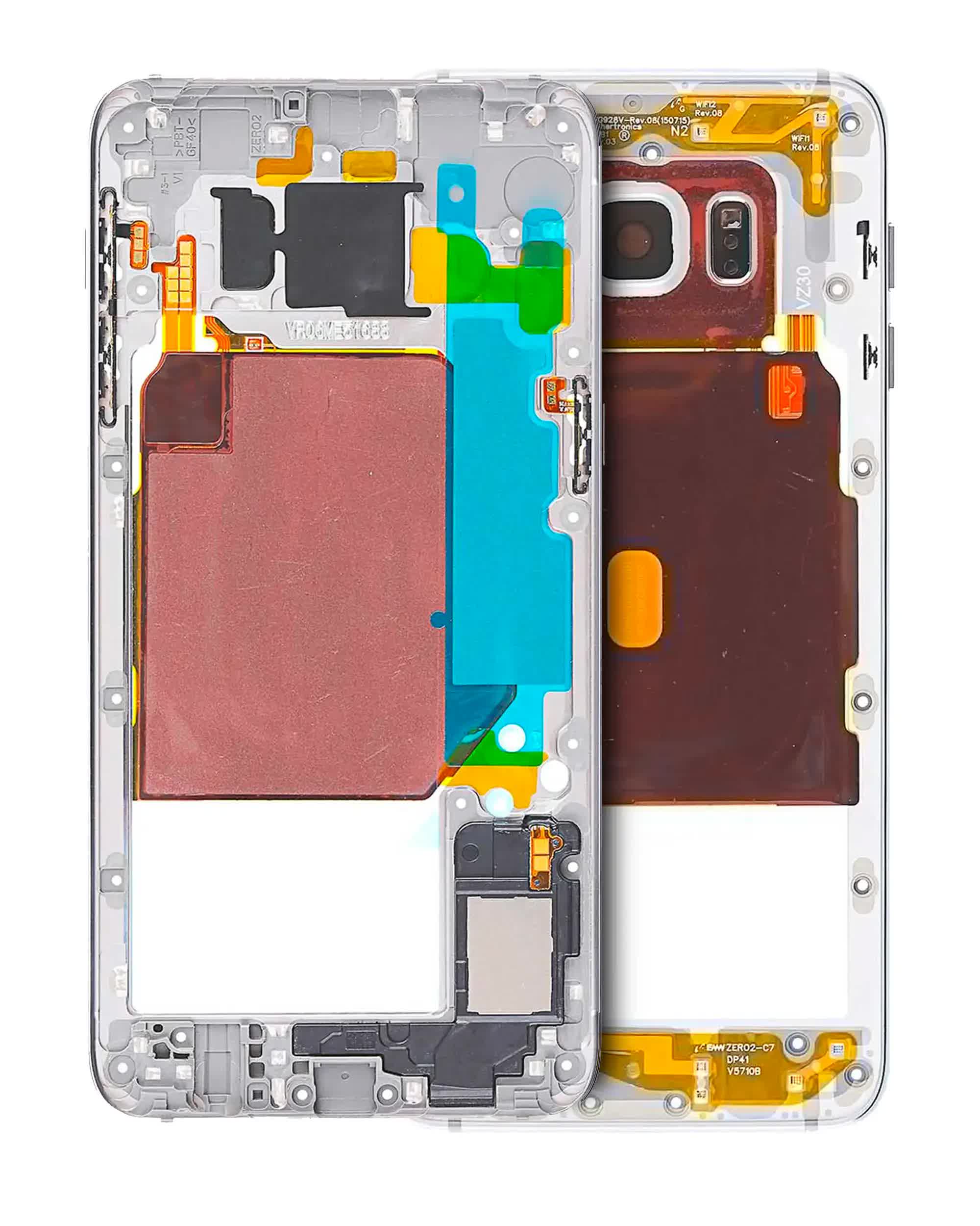 Mittelrahmen für Samsung Galaxy S6 Edge Plus (mit Kleinteilen) (White Pearl)