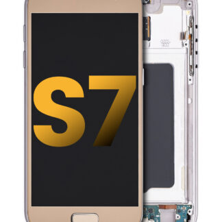 OLED Display mit Rahmen für Samsung Galaxy S7 (professionell aufgearbeitet) (All US Models) (Gold Platinum)