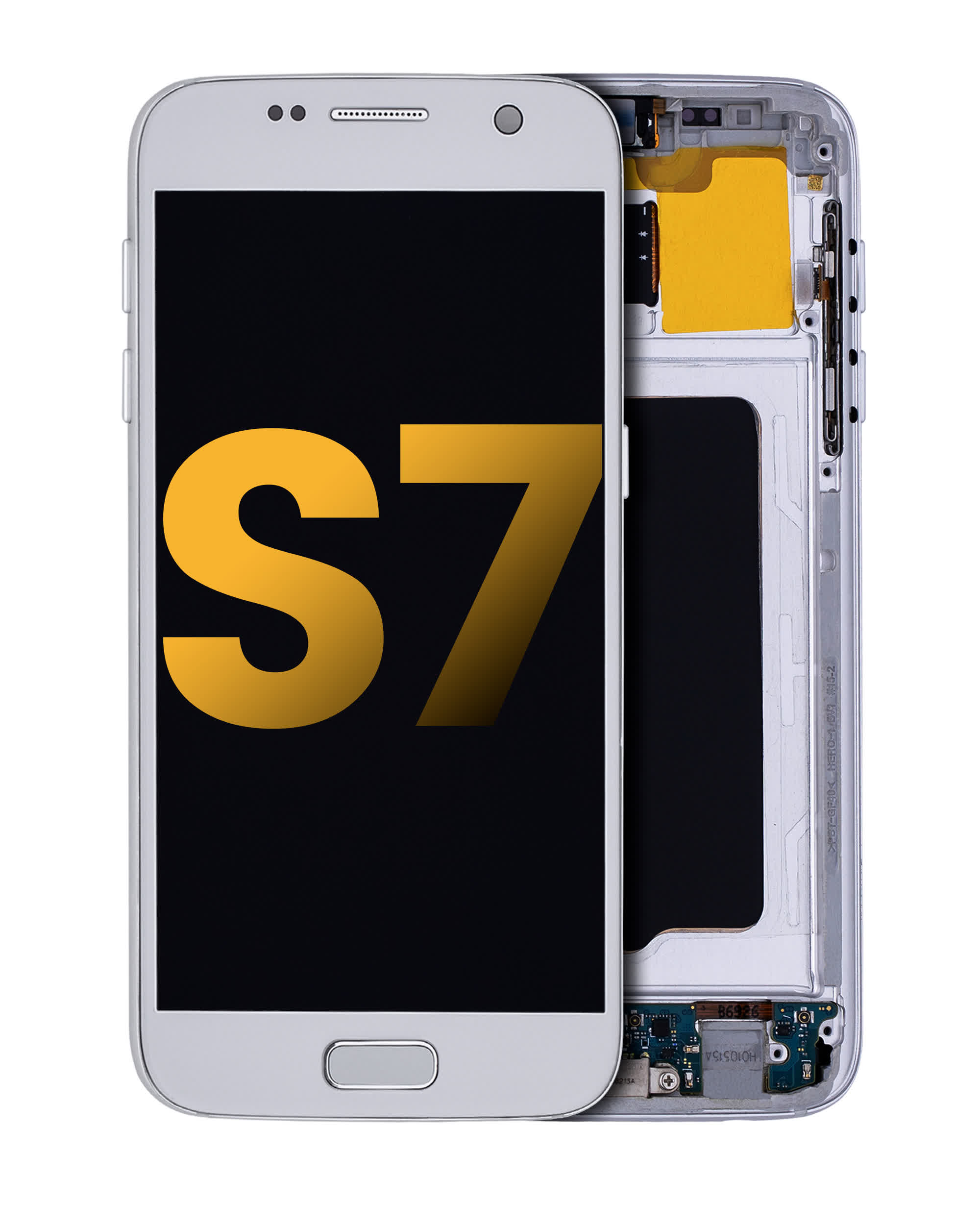 OLED Display mit Rahmen für Samsung Galaxy S7 (professionell aufgearbeitet) (All US Models) (Silver Titanium)