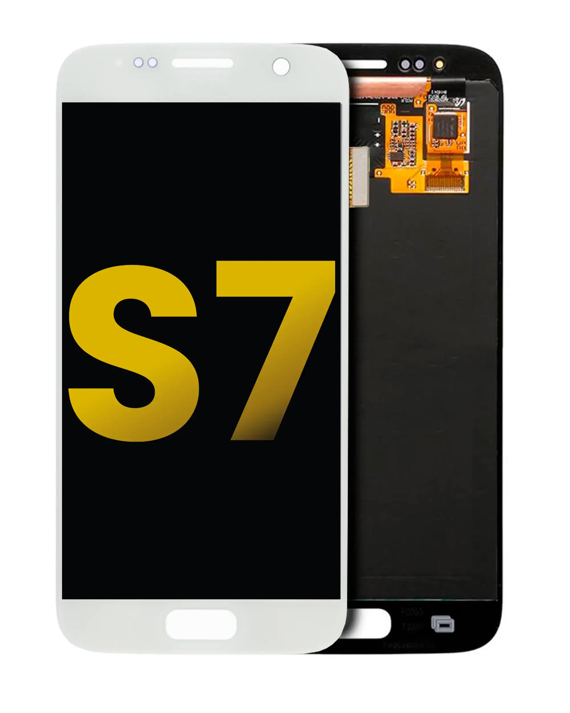 OLED Display ohne Rahmen für Samsung Galaxy S7 (professionell aufgearbeitet) (White Pearl)