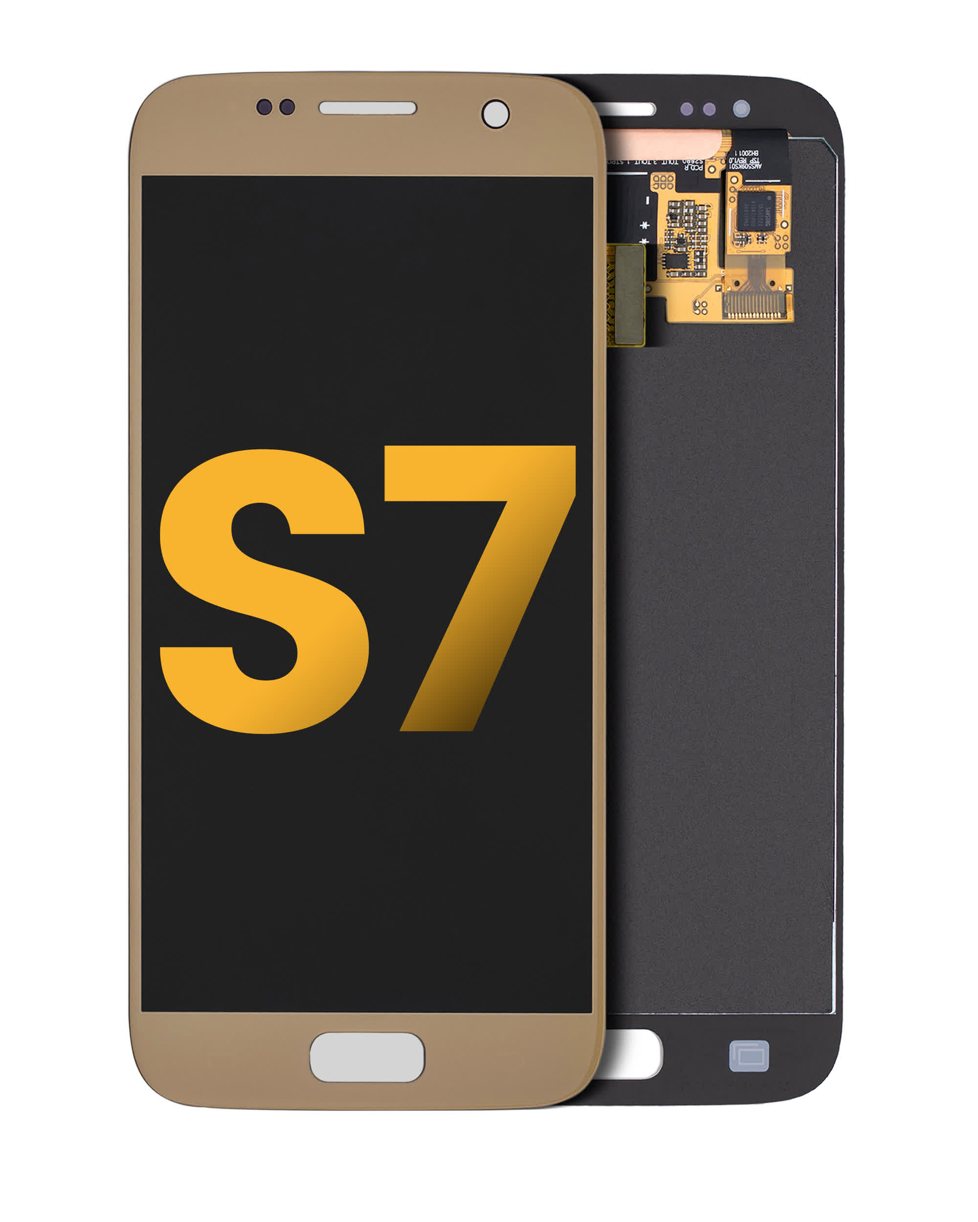 OLED Display ohne Rahmen für Samsung Galaxy S7 (professionell aufgearbeitet) (Gold Platinum)