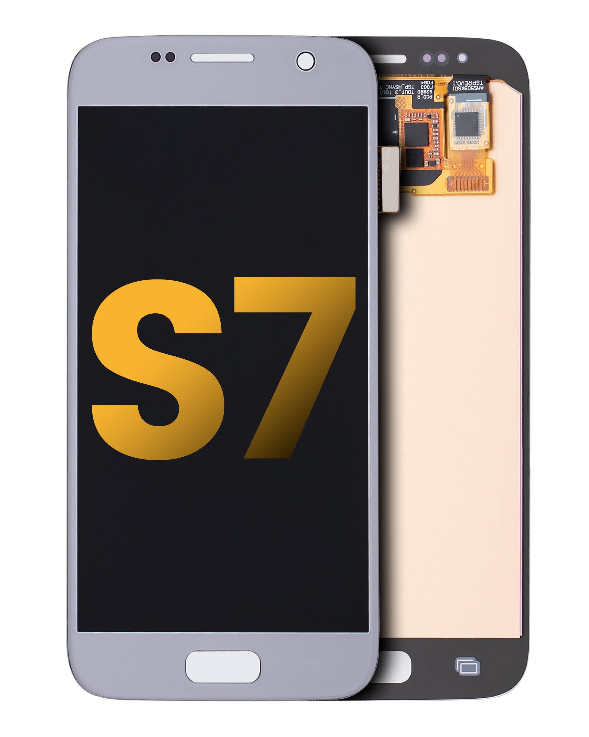 OLED Display ohne Rahmen für Samsung Galaxy S7 (professionell aufgearbeitet) (Silver Titanium)