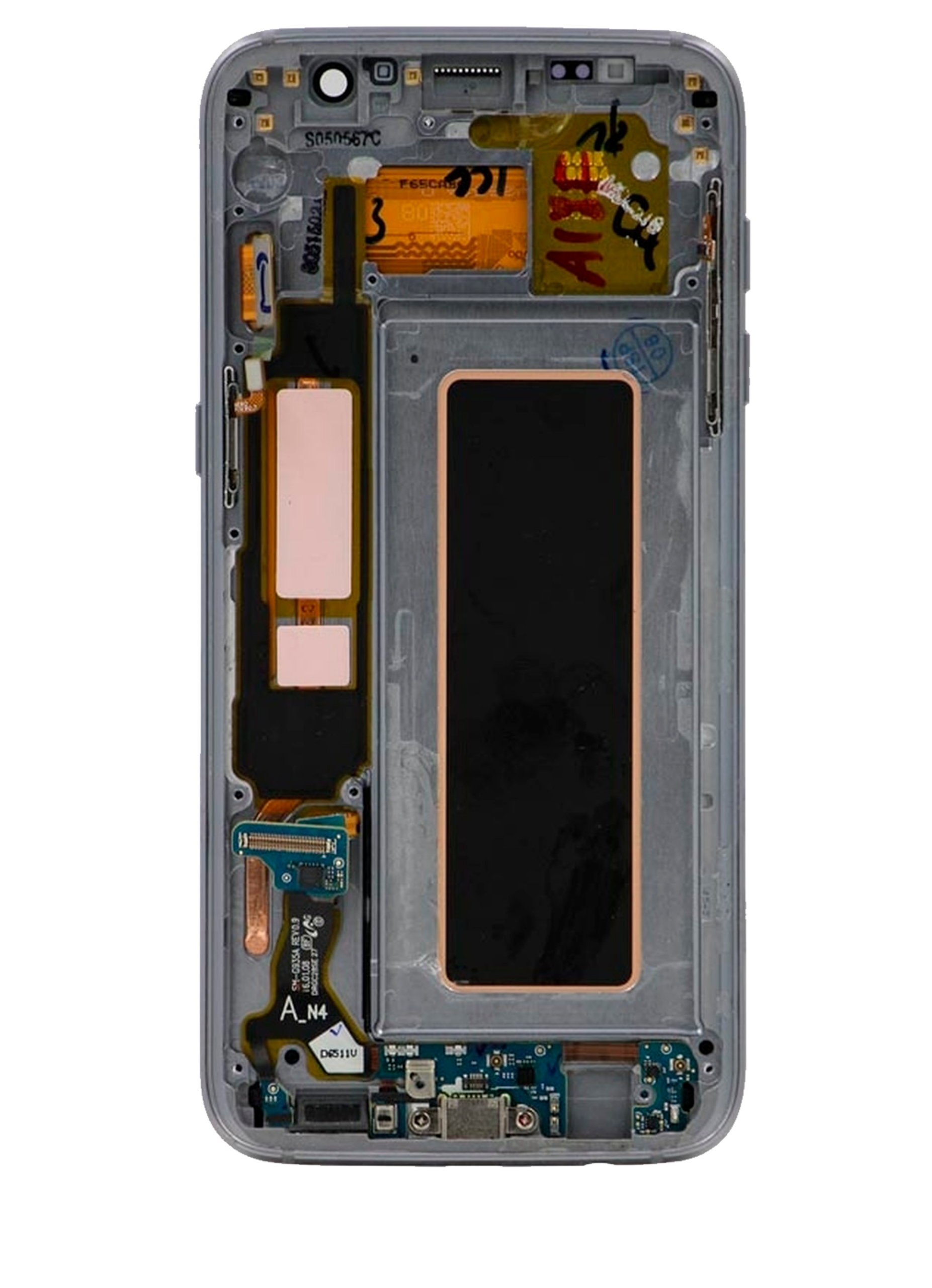 OLED Display mit Rahmen für Samsung Galaxy S7 Edge (International / G935F) (professionell aufgearbeitet) (Black Onyx) – Bild 3