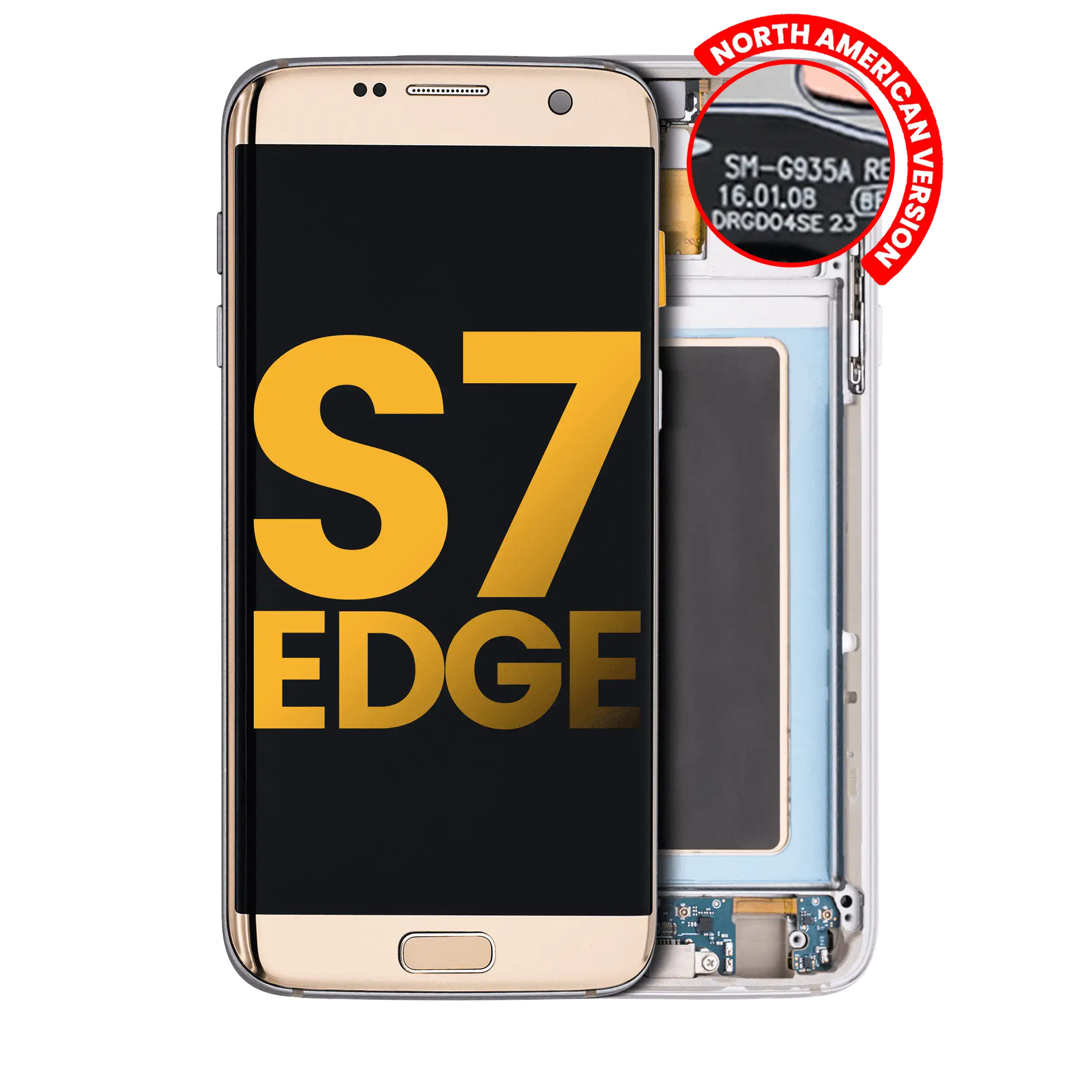 OLED Display mit Rahmen für Samsung Galaxy S7 Edge (International / G935F) (professionell aufgearbeitet) (Black Onyx) – Bild 4