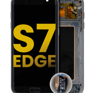 OLED Display mit Rahmen für Samsung Galaxy S7 Edge (International / G935F) (professionell aufgearbeitet) (Black Onyx)