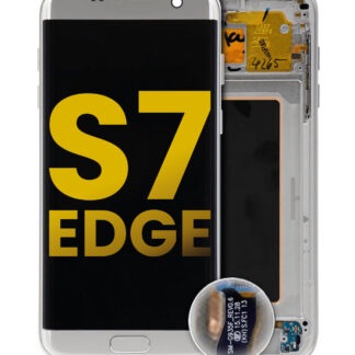 OLED Display mit Rahmen für Samsung Galaxy S7 Edge (International / G935F) (professionell aufgearbeitet) (Silver (Silber))