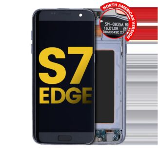 OLED Display mit Rahmen für Samsung Galaxy S7 Edge G935A (North American Version) (professionell aufgearbeitet) (Black Onyx)