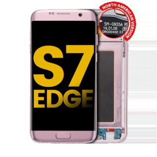 OLED Display mit Rahmen für Samsung Galaxy S7 Edge G935A (North American Version) (professionell aufgearbeitet) (Rose Gold)