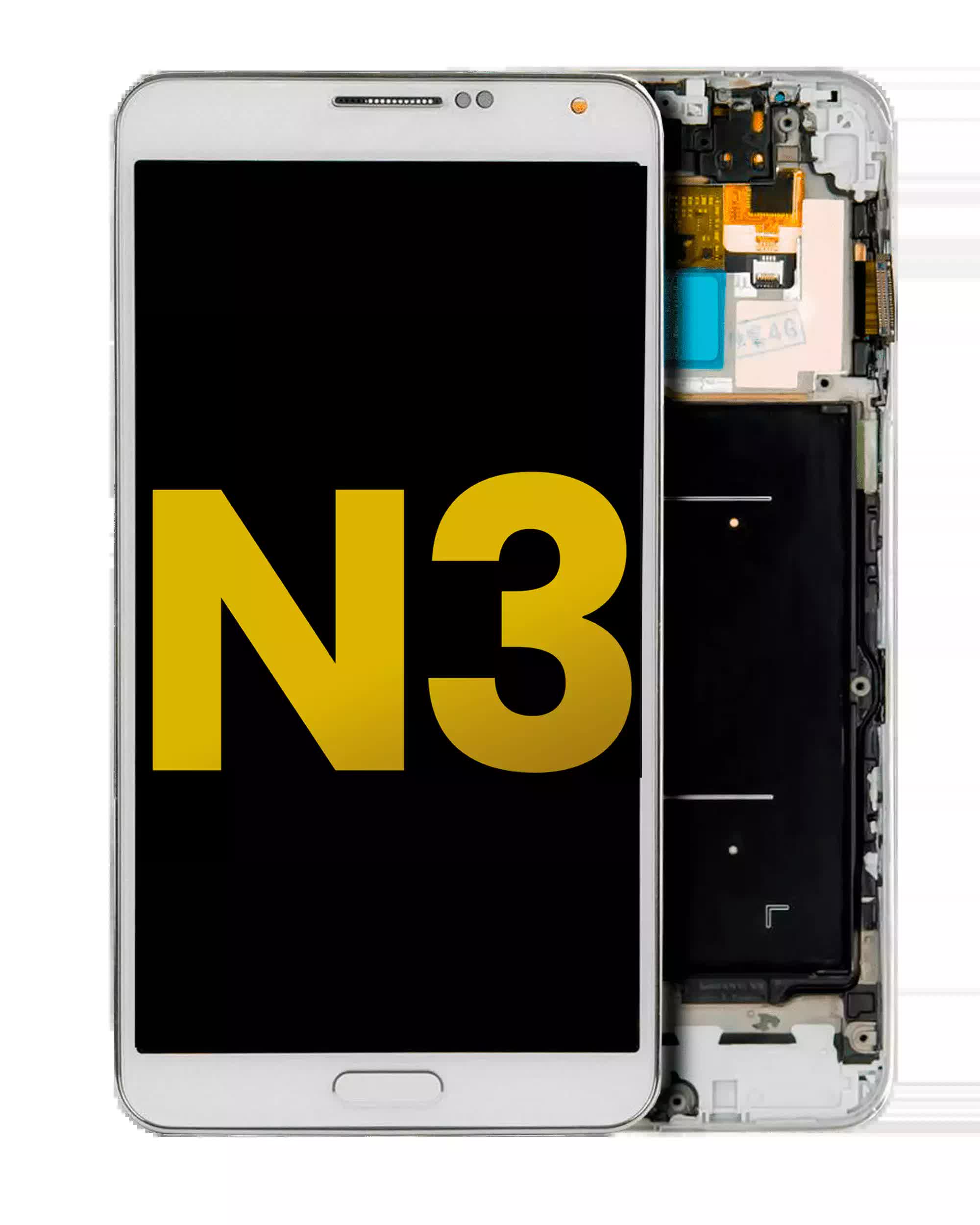 OLED Display mit Rahmen für Samsung Galaxy Note 3 (professionell aufgearbeitet) (AT&T / T-Mobile) (White (Weiß))