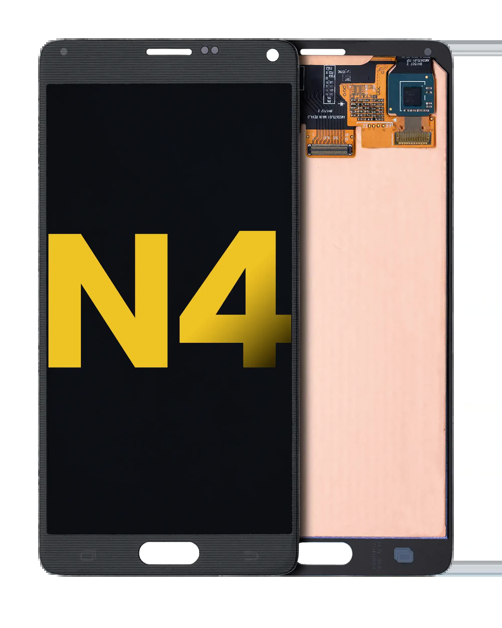 OLED Display ohne Rahmen für Samsung Galaxy Note 4 (professionell aufgearbeitet) (Black (Schwarz))