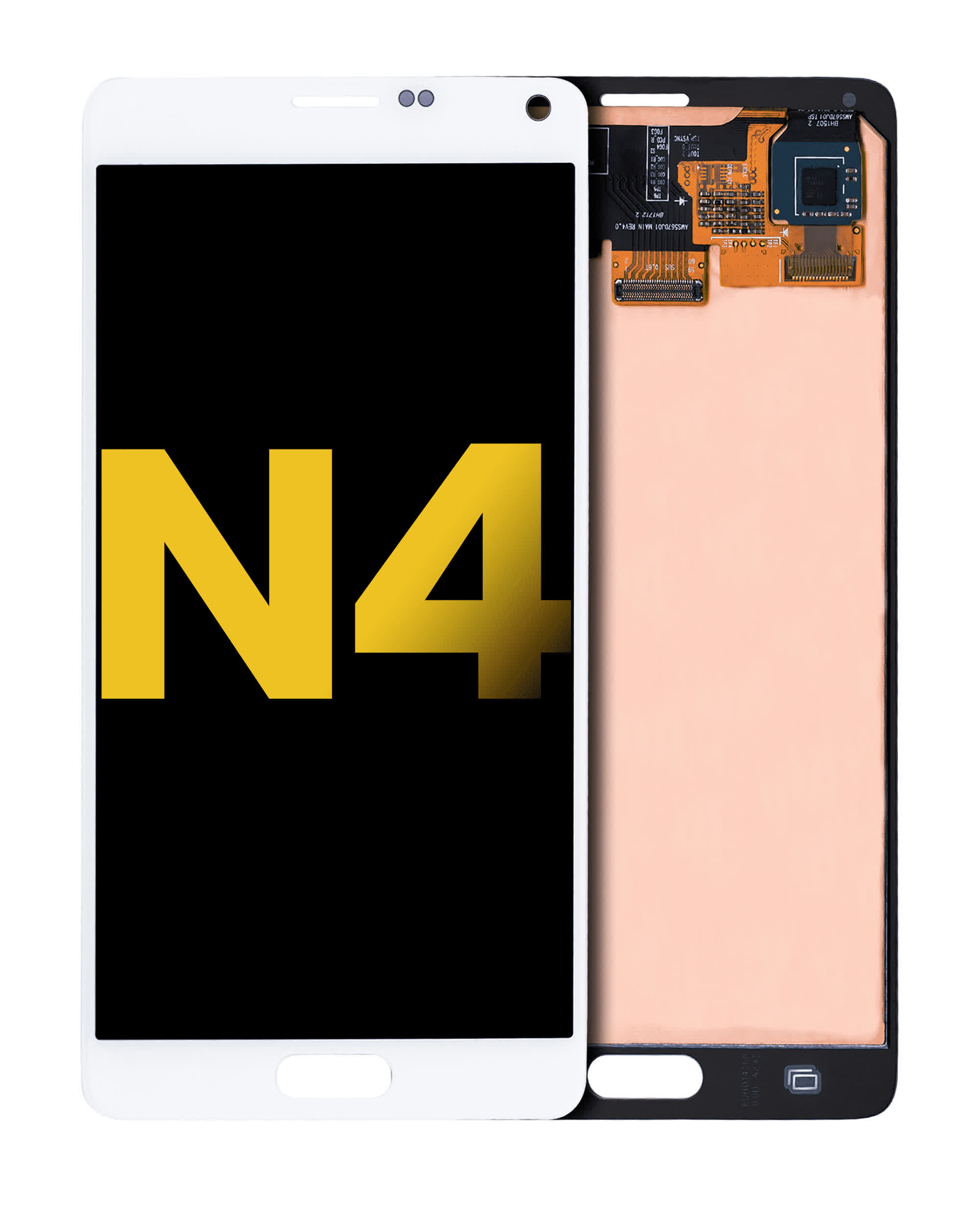 OLED Display ohne Rahmen für Samsung Galaxy Note 4 (professionell aufgearbeitet) (White (Weiß))