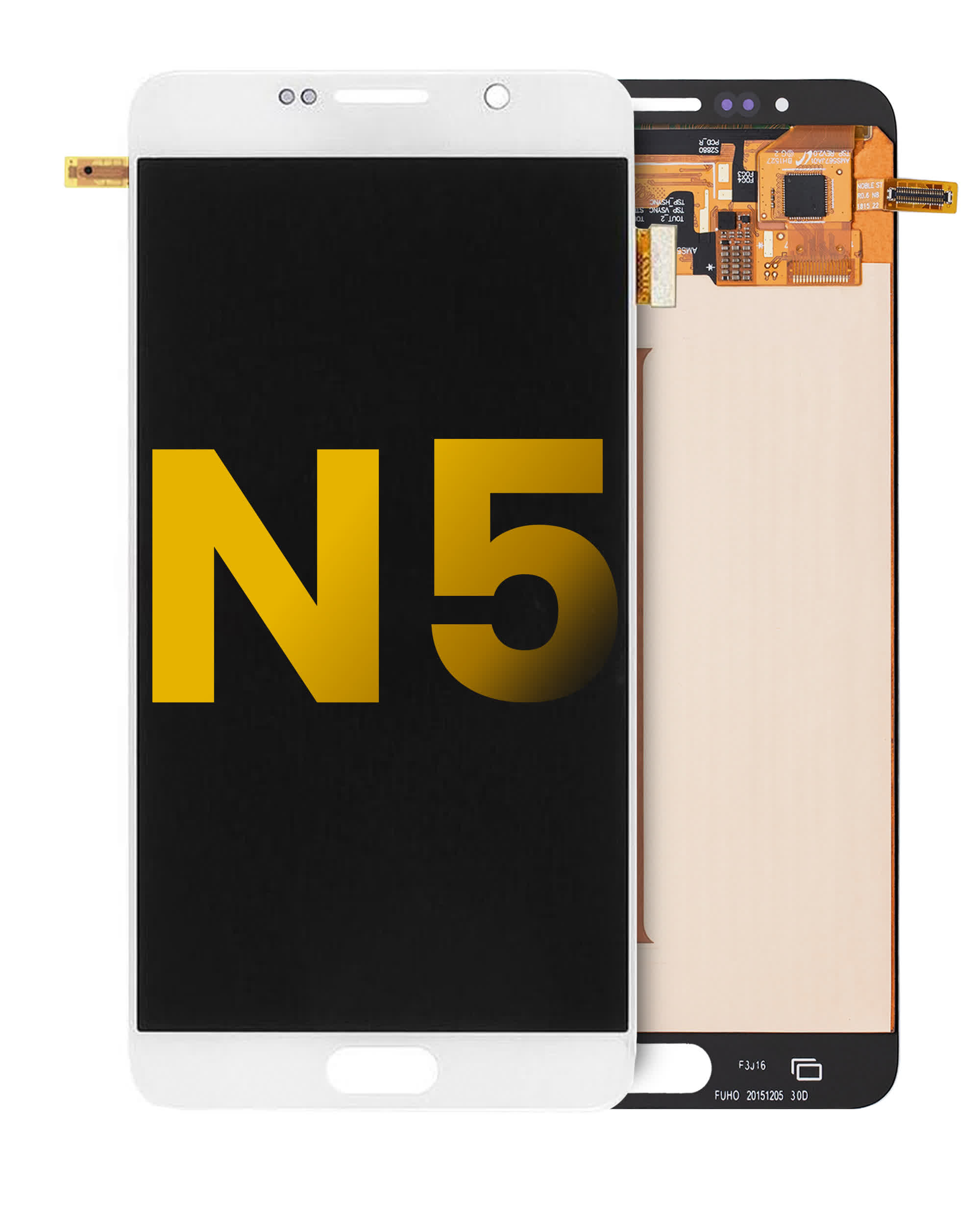 OLED Display ohne Rahmen für Samsung Galaxy Note 5 (professionell aufgearbeitet) (White Pearl)