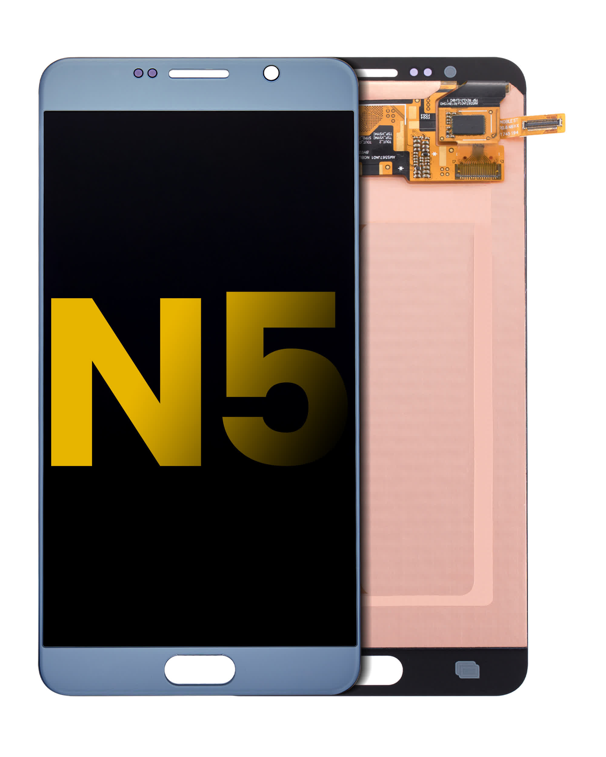OLED Display ohne Rahmen für Samsung Galaxy Note 5 (professionell aufgearbeitet) (Silver Titan)