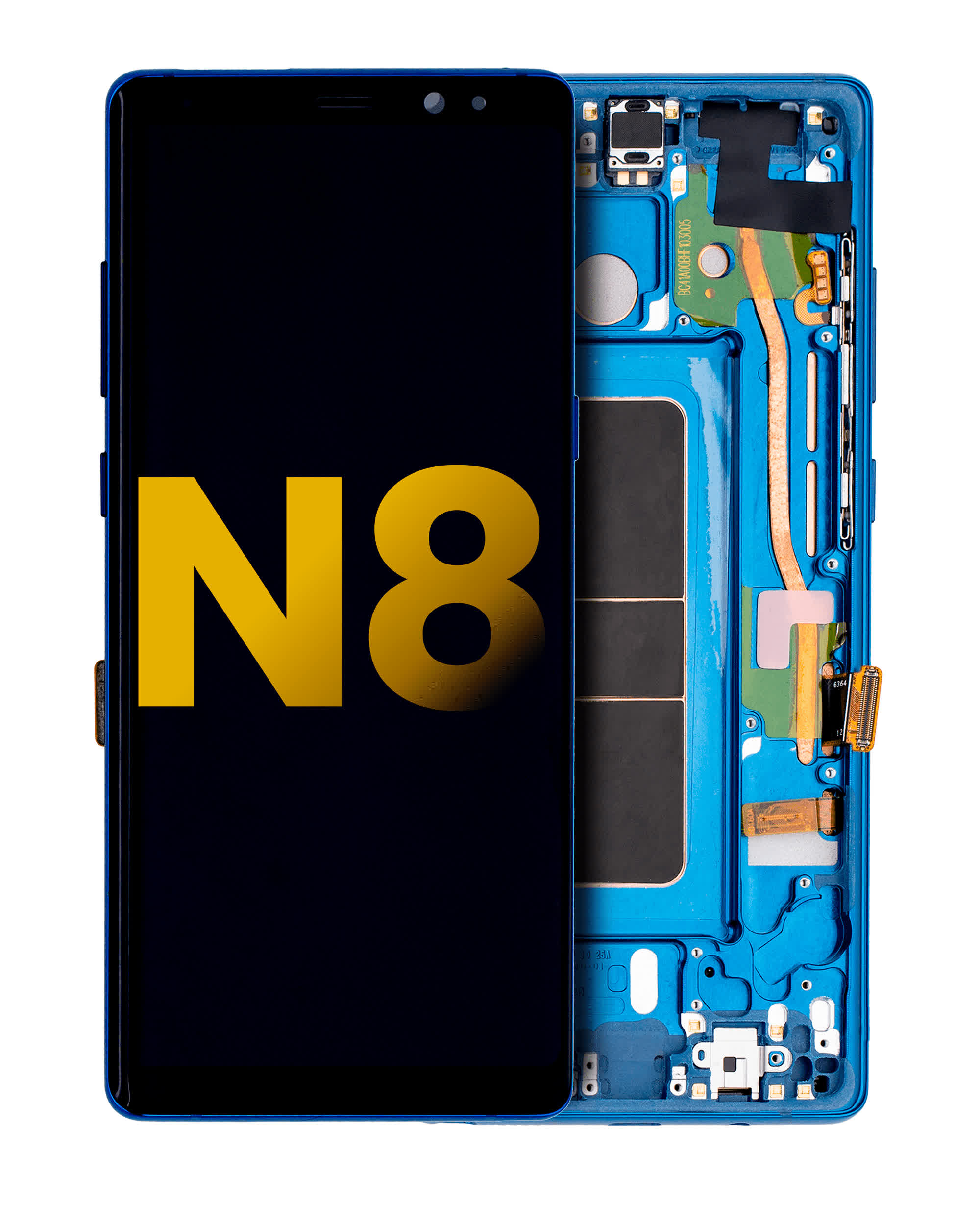 OLED Display mit Rahmen für Samsung Galaxy Note 8 (professionell aufgearbeitet) (Deep Sea Blue)