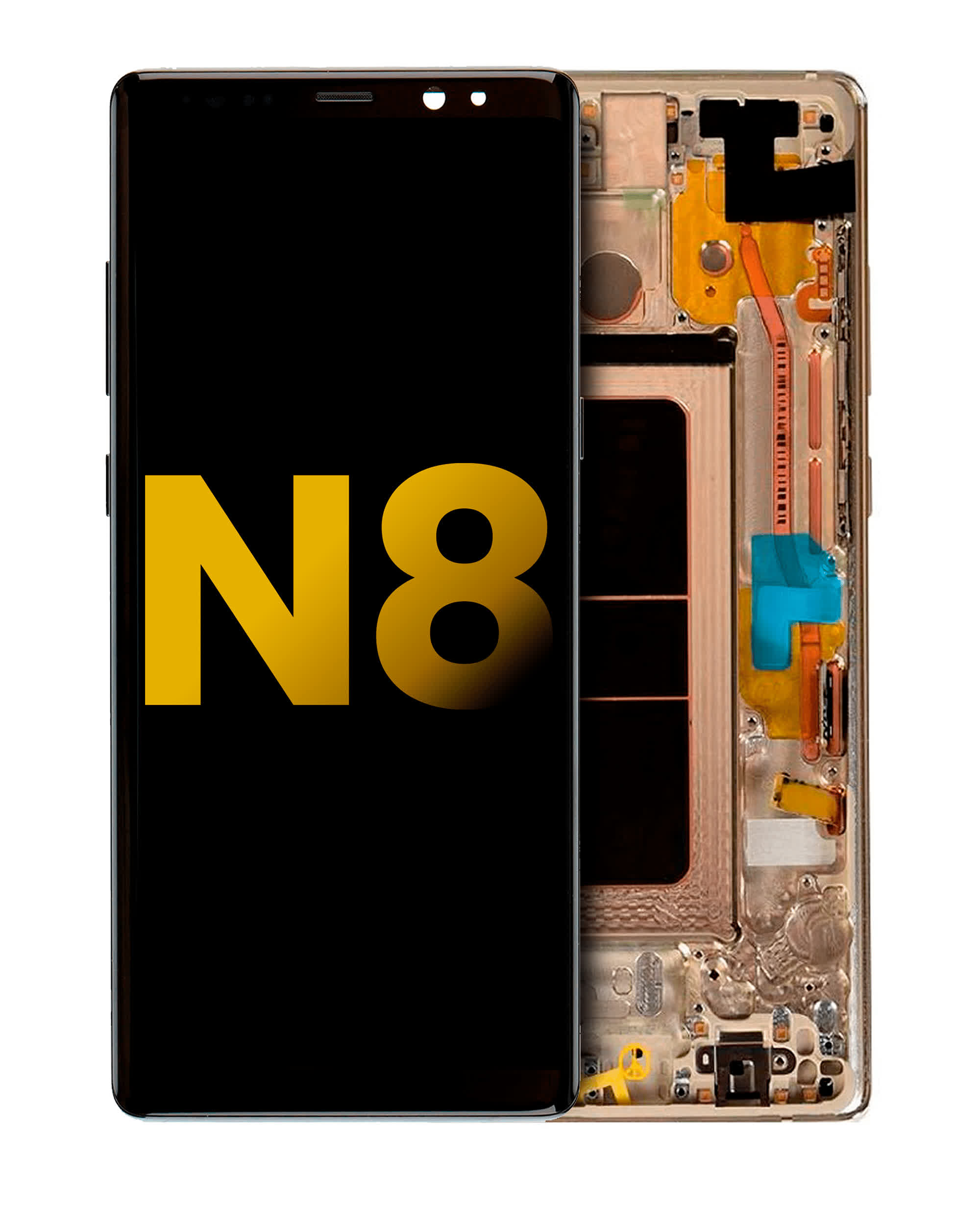 OLED Display mit Rahmen für Samsung Galaxy Note 8 (professionell aufgearbeitet) (Maple Gold)