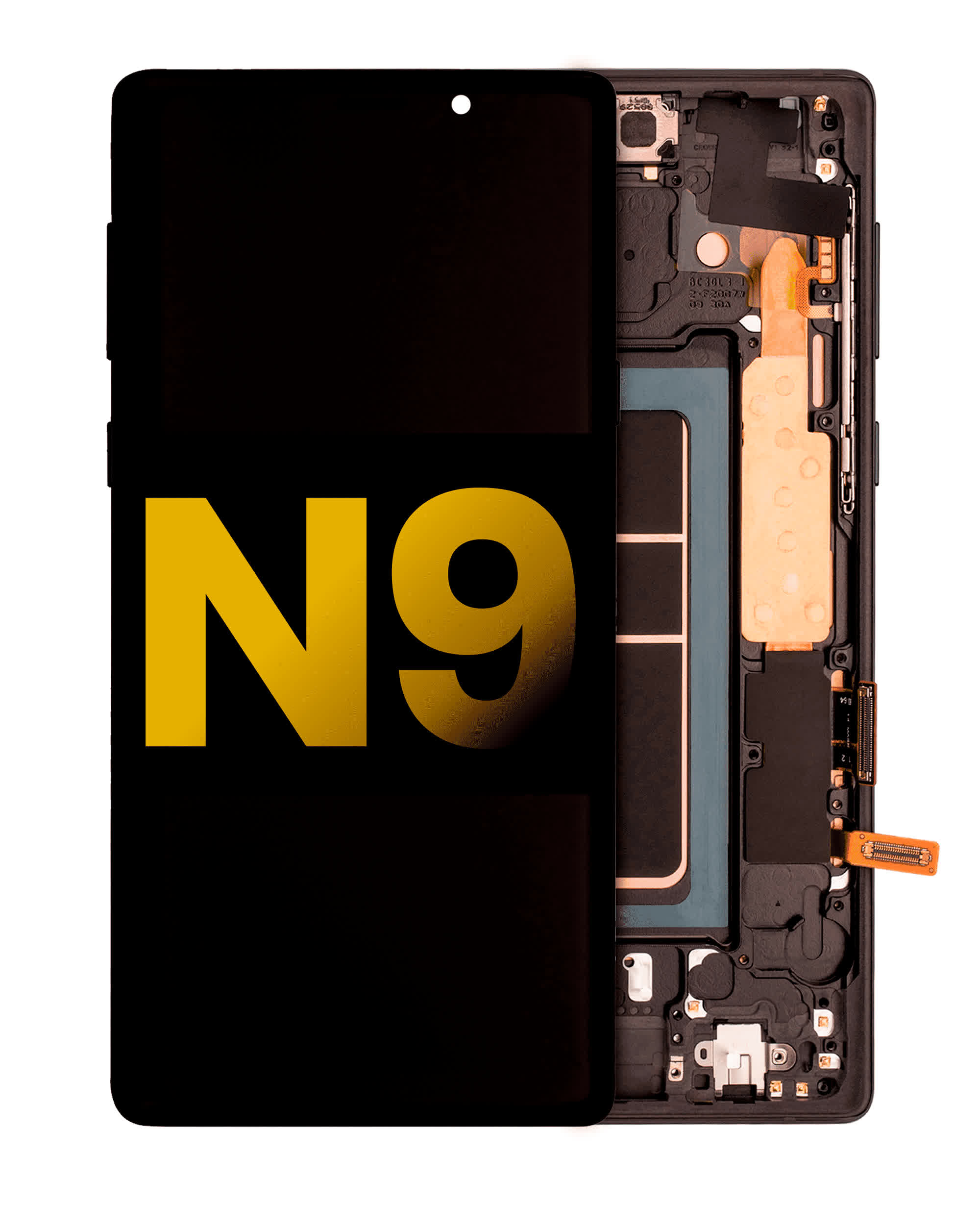 OLED Display mit Rahmen für Samsung Galaxy Note 9 (professionell aufgearbeitet) (Midnight Black (Schwarz))