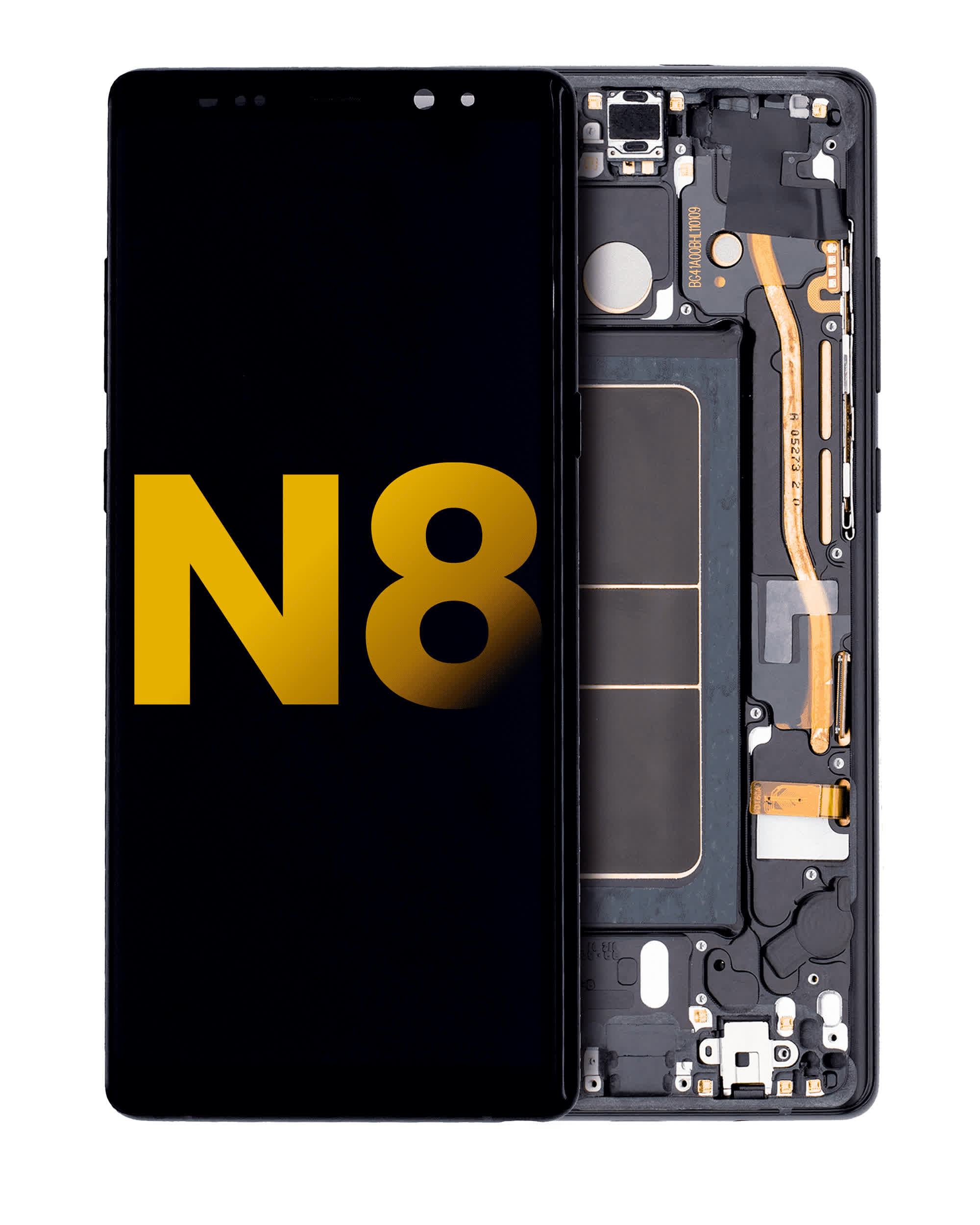 OLED Display mit Rahmen für Samsung Galaxy Note 8 (professionell aufgearbeitet) (Midnight Black (Schwarz))
