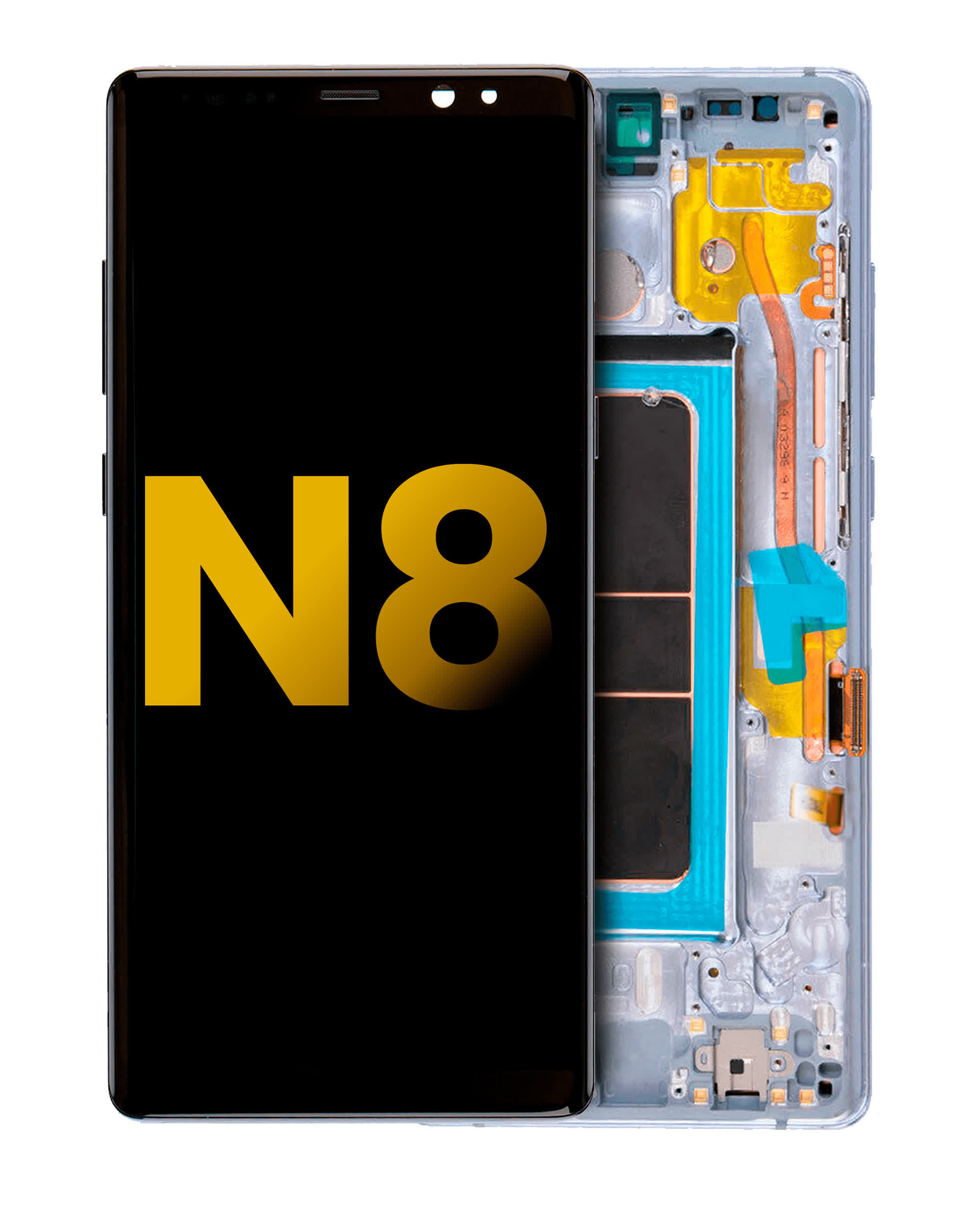 OLED Display mit Rahmen für Samsung Galaxy Note 8 (professionell aufgearbeitet) (Orchid Gray)