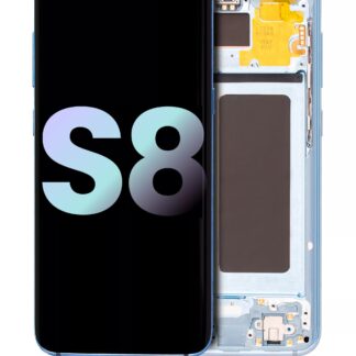 OLED Display mit Rahmen für Samsung Galaxy S8 (Service Pack) (Coral Blue (Blau))